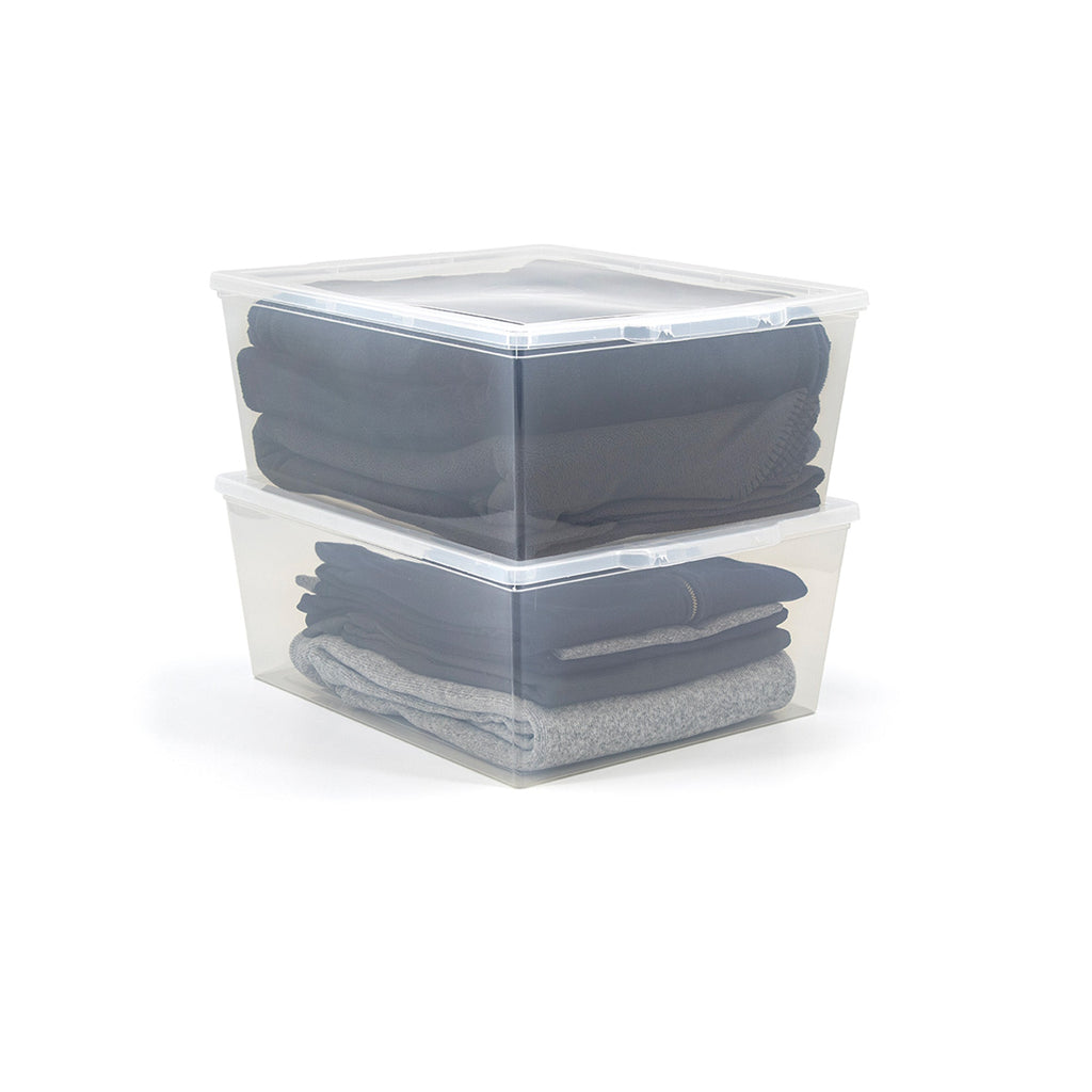 Tuffstore Clear Tote With Lid, 19.4-L.