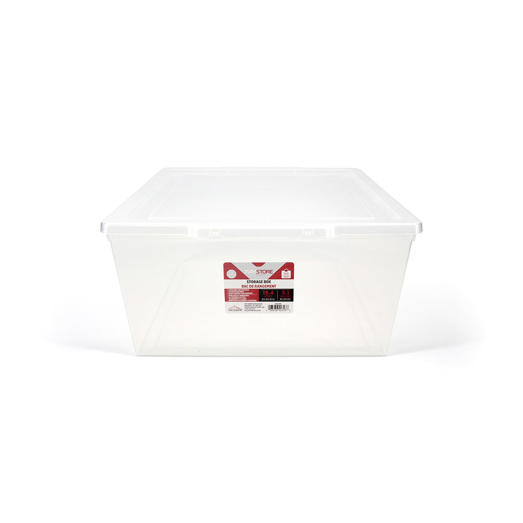 Tuffstore Clear Tote With Lid, 19.4-L.