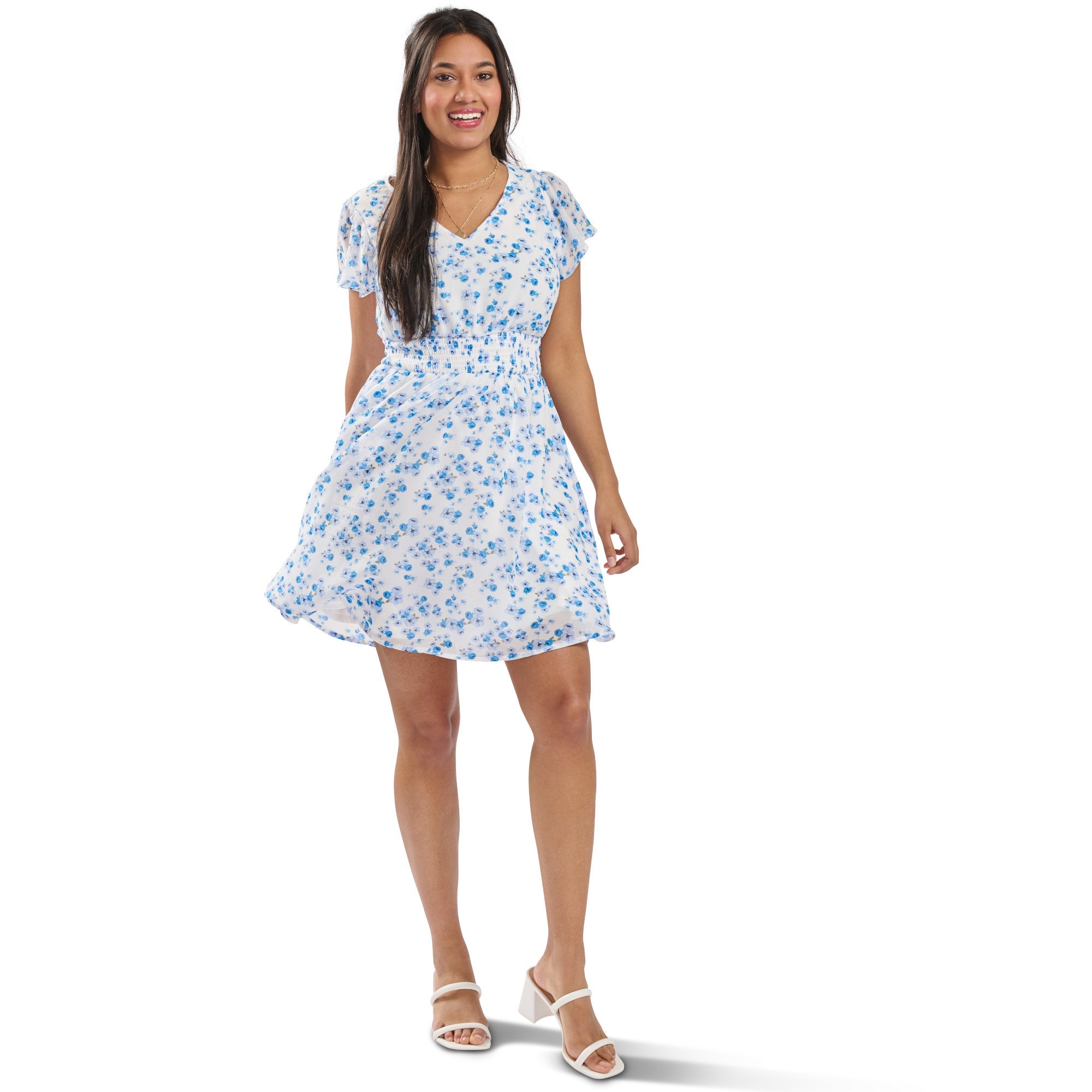 lily morgan Women's Flutter Sleeve Dress