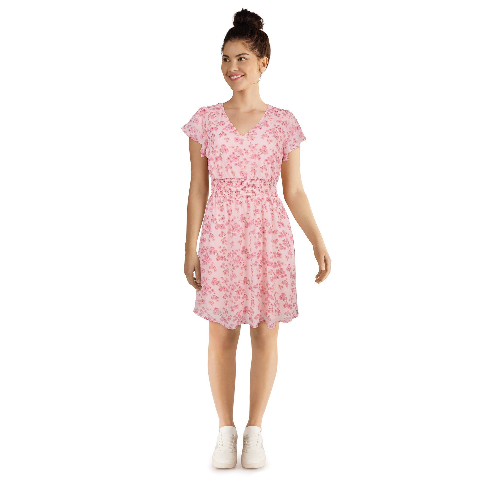 lily morgan Women's Flutter Sleeve Dress