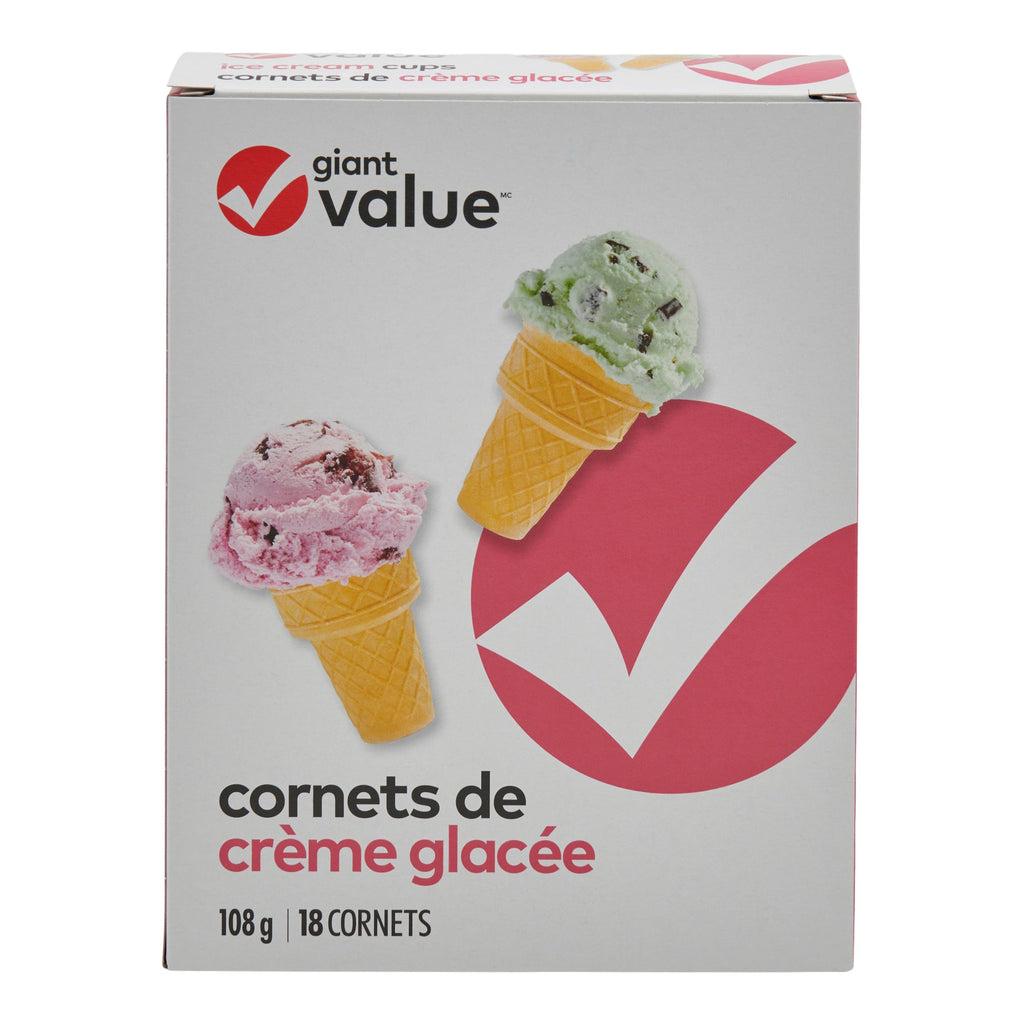 Giant Value Ice Cream Cups, 18-Pack, 108 g