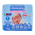 Couches pour bébés Alokozay, taille 1 (2 à 5 kg), emb. de 21