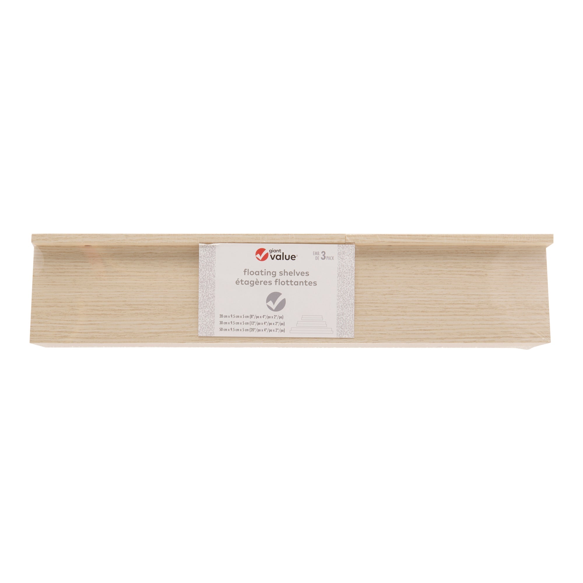 Giant Value Floating Shelf Set, 3 Piece