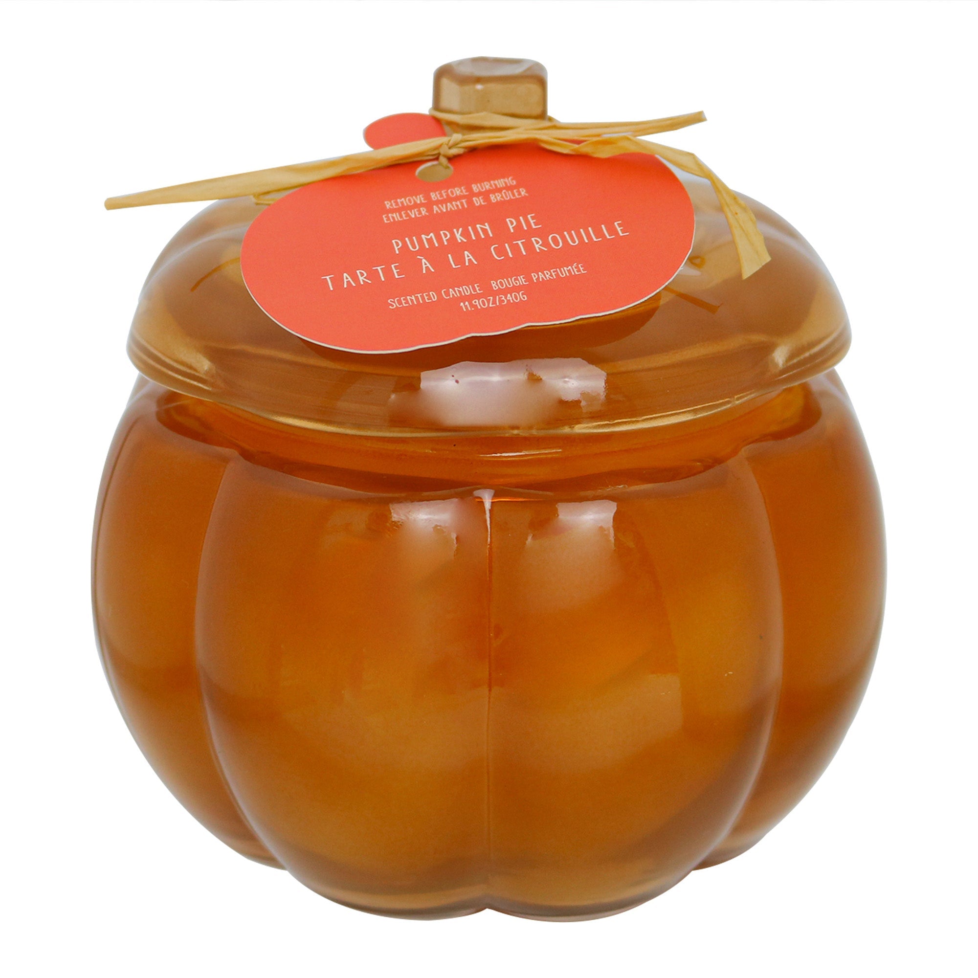 HomeStyles Glass Pumpkin Candle, 12-oz.