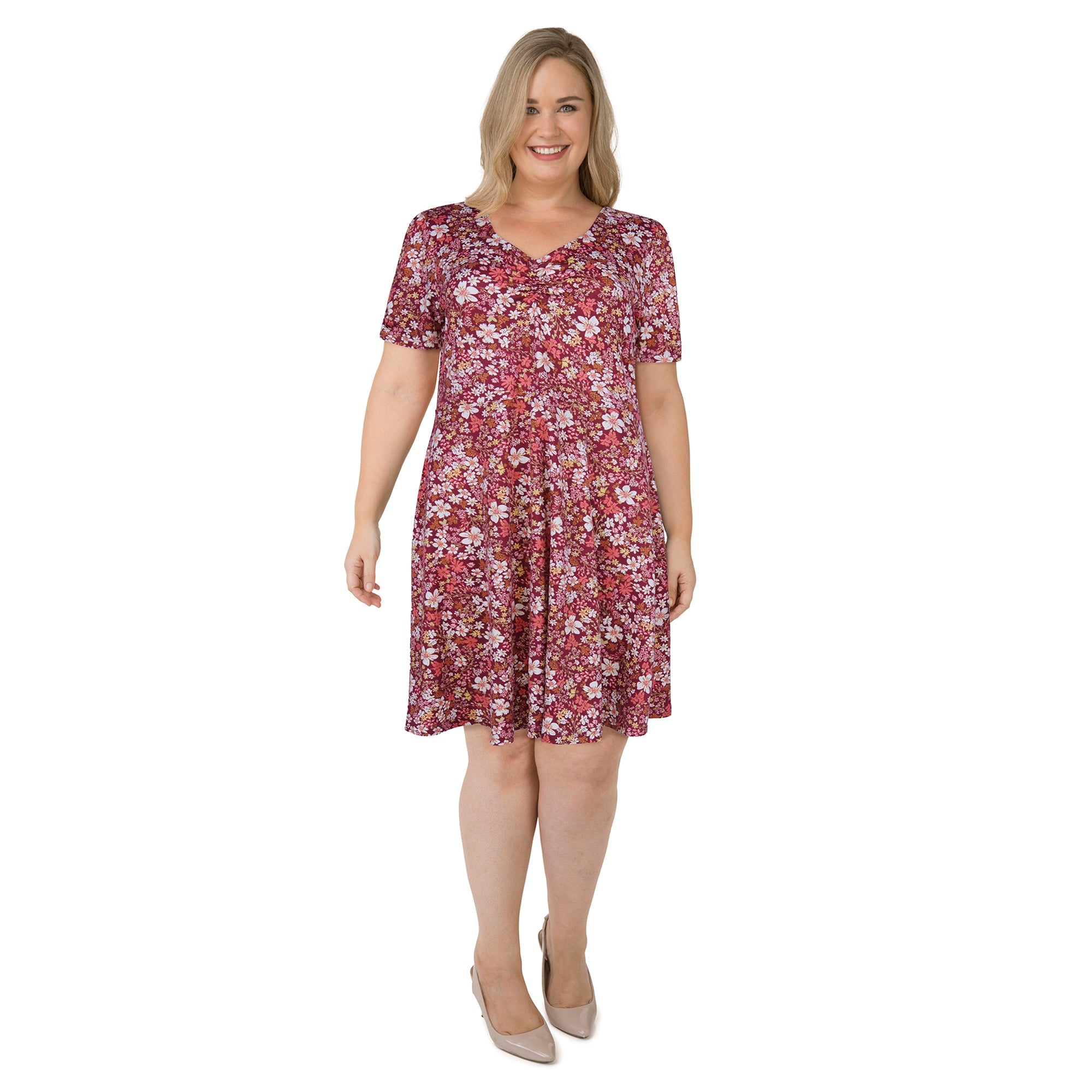 Women's Printed Short Sleeve Skater Dress