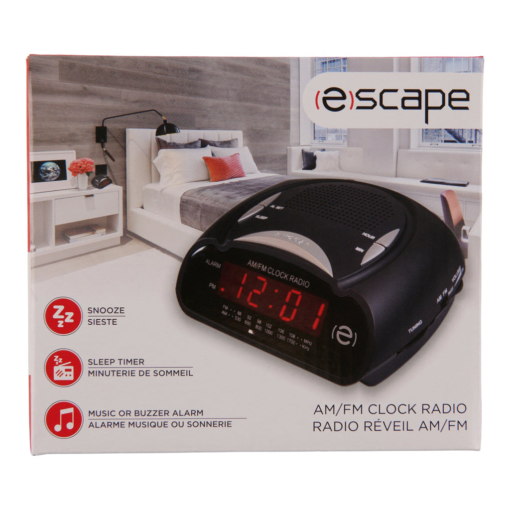 Digital Radio Alarm Clock, Black