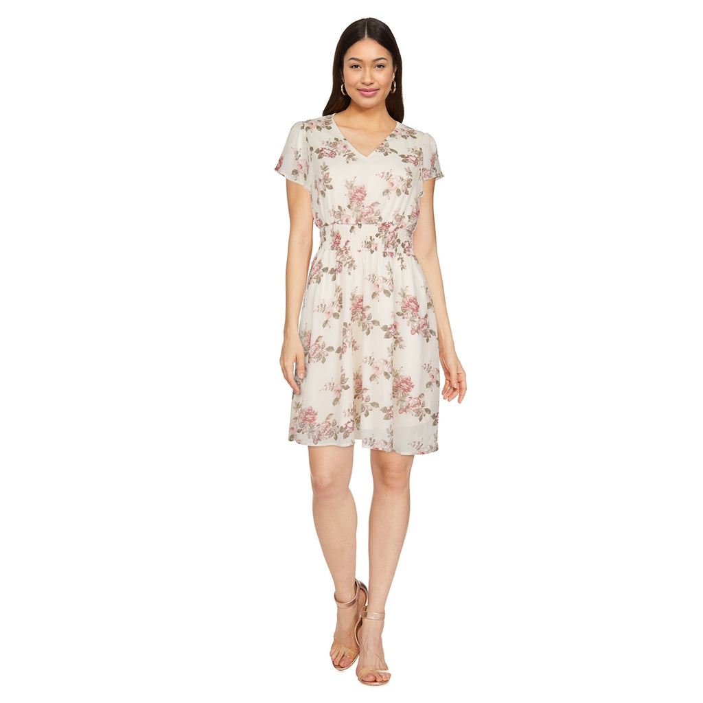 lily morgan Women's Flutter Sleeve Dress