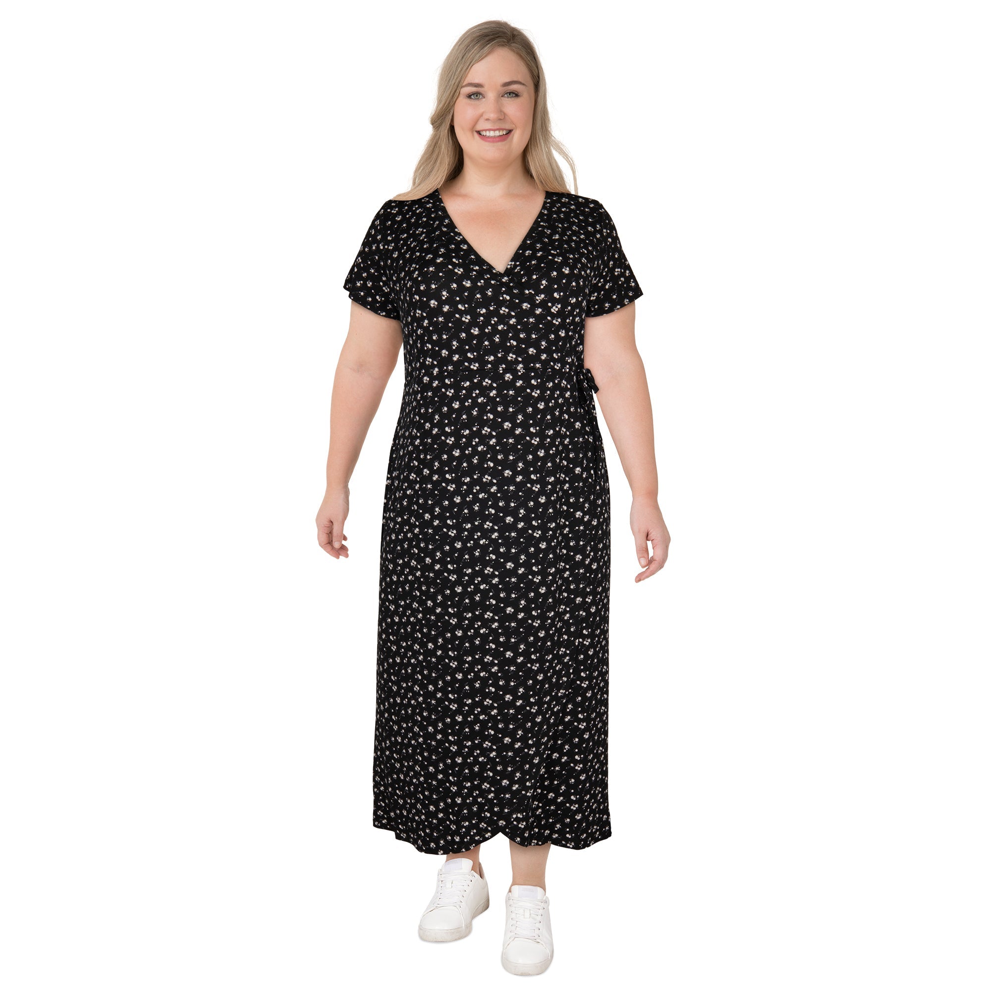 lily morgan Women's Plus Midi Wrap Dress