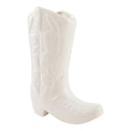 Cowgirl Boot Vase, White, 8-in x 4-in x 10-in.