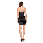 Women's Sleeveless Crystal Trim Strap Mini Dress
