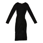 Women's Long Sleeve Side Slit Dress with Ruching