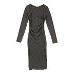 Women's Long Sleeve Side Slit Dress with Ruching