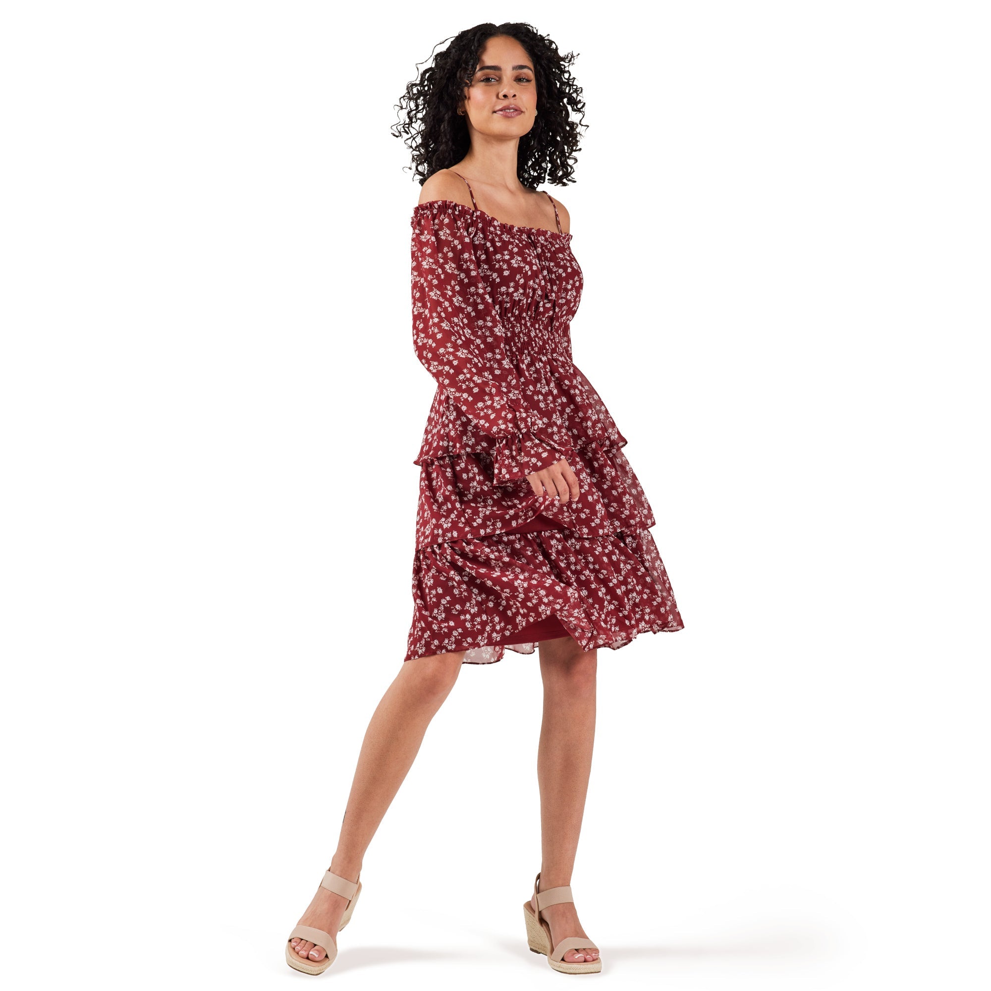 mySTYLE Women's Off-The-Shoulder Mini Dress
