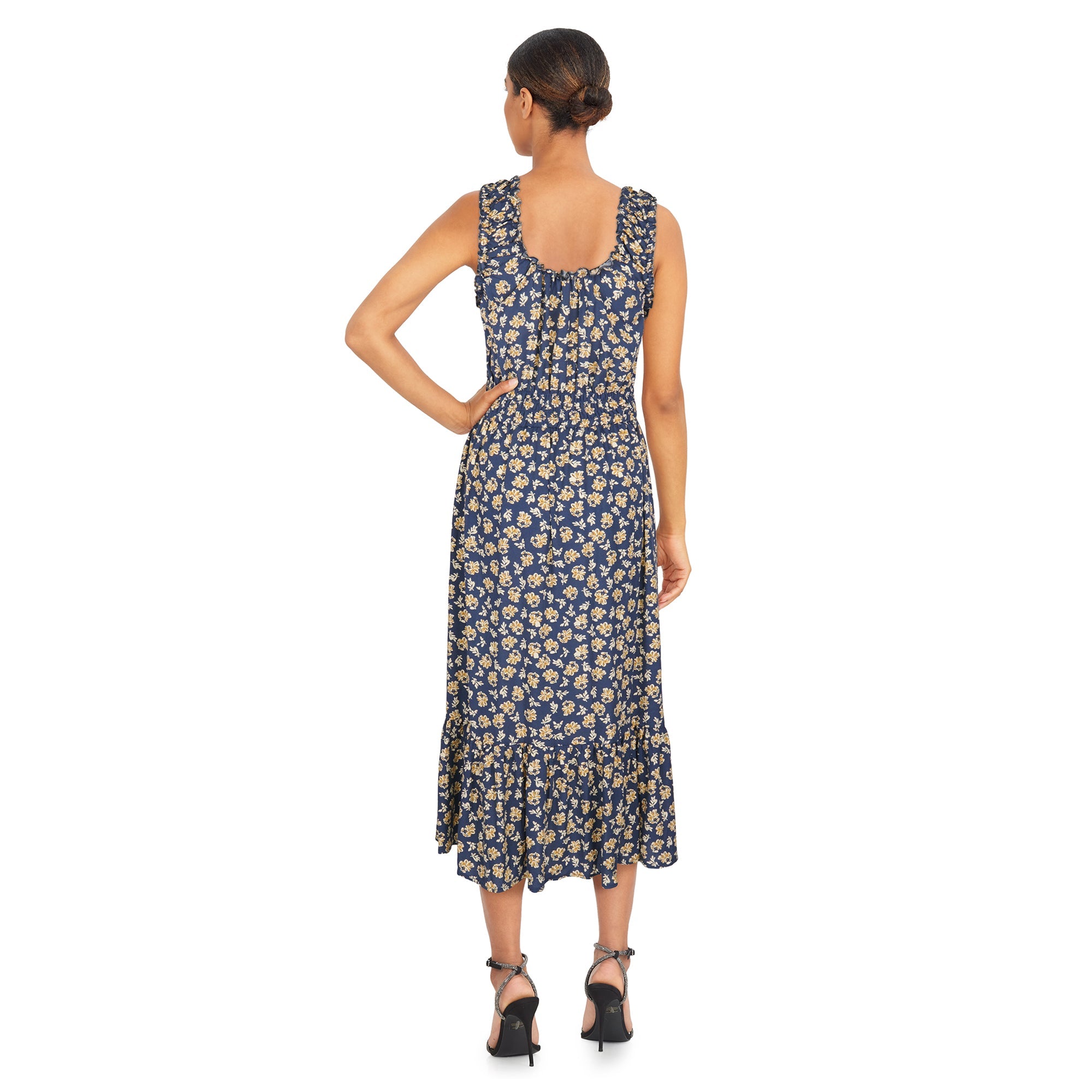 mySTYLE Women's Smocked Tiered Midi Dress