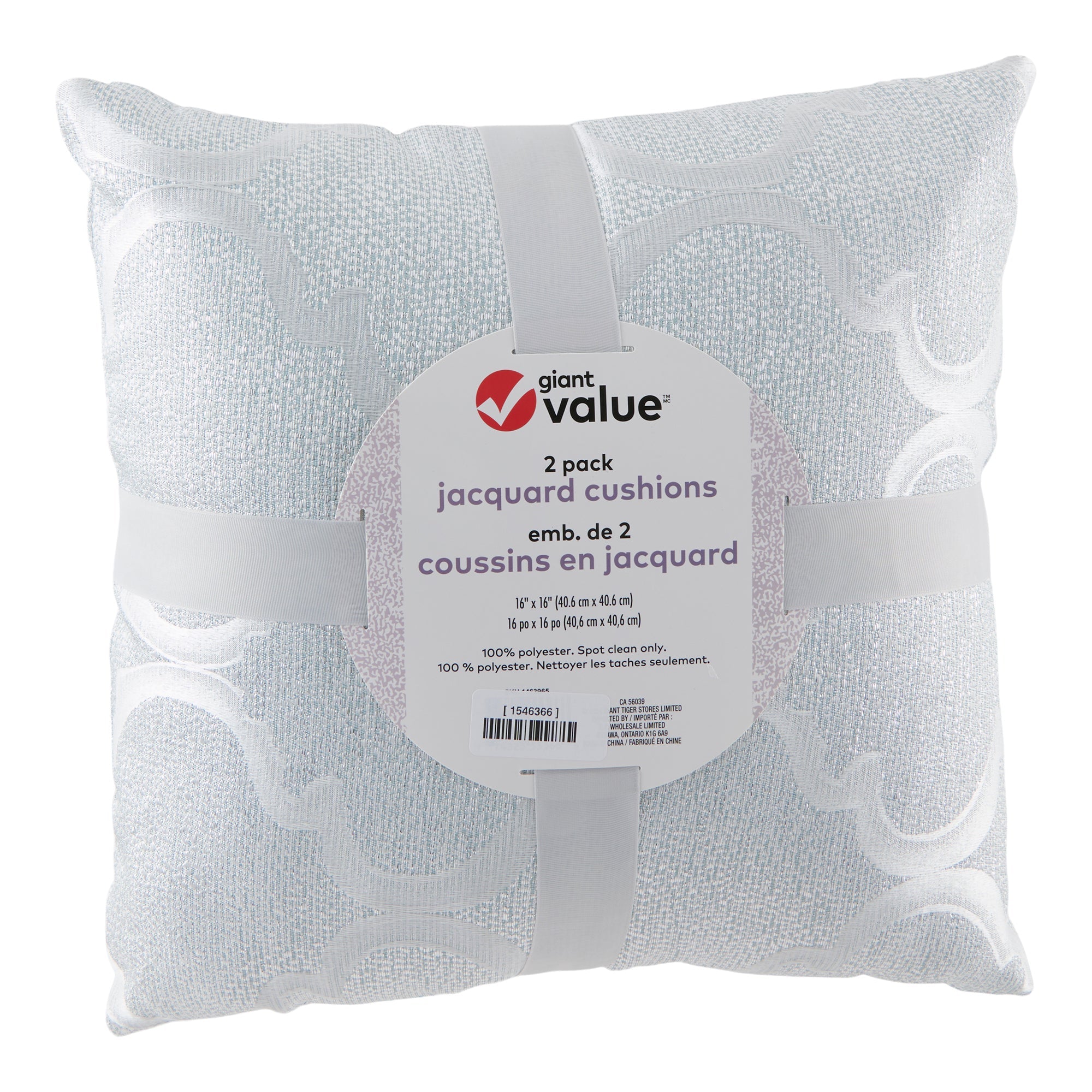 Giant Value Jacquard Cushions, 16-in x 16-in, 2 Pack