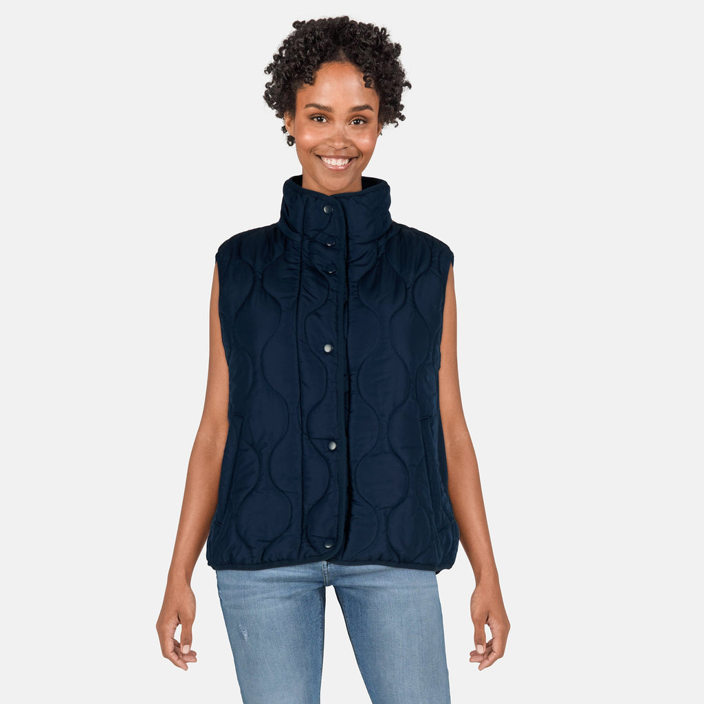 Classic Editions Women's Side Knit Quilted Vest