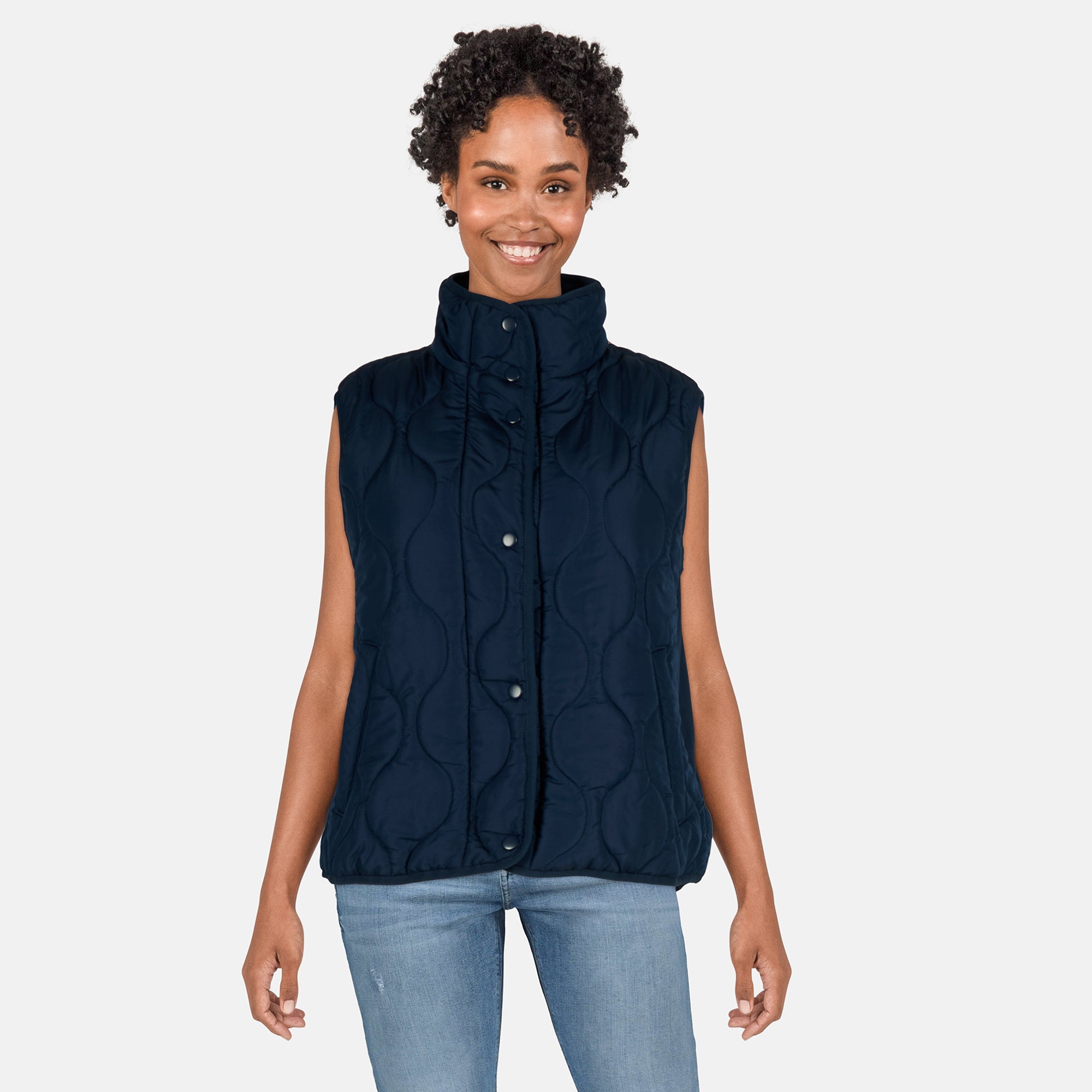 Classic Editions Women's Side Knit Quilted Vest