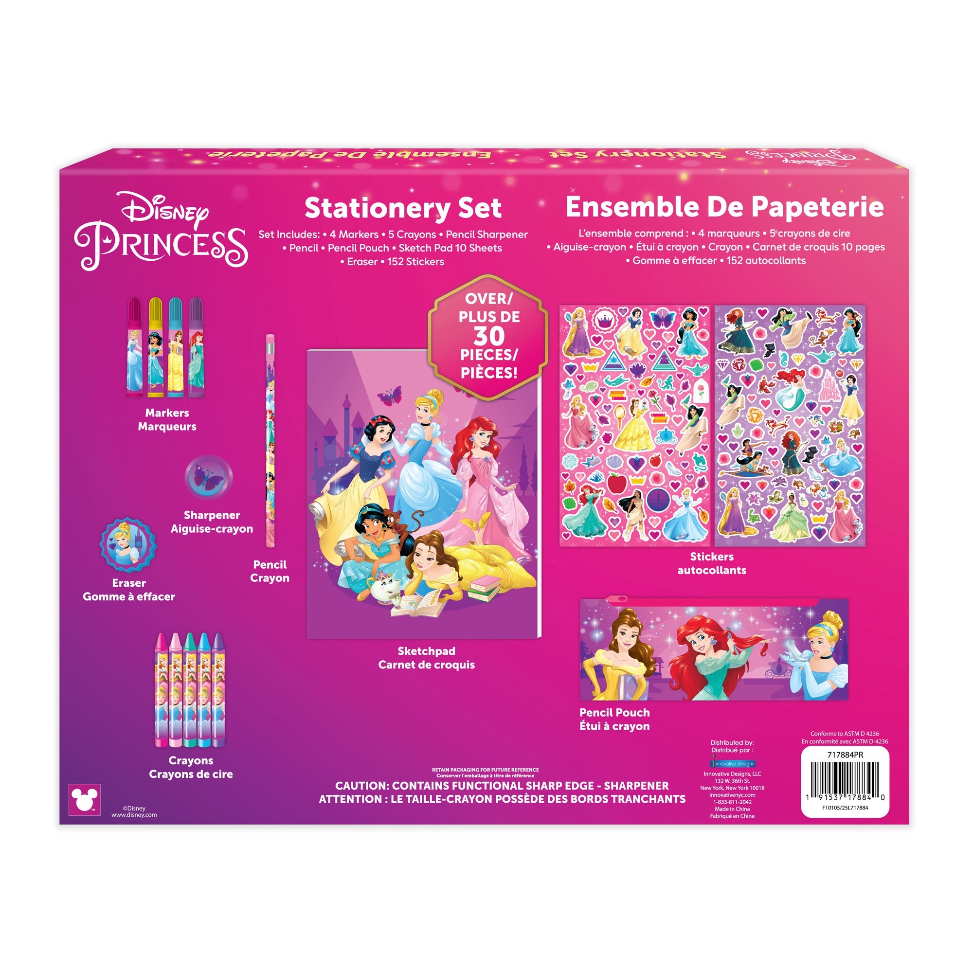 Stationery Set, Princess, 30 Piece