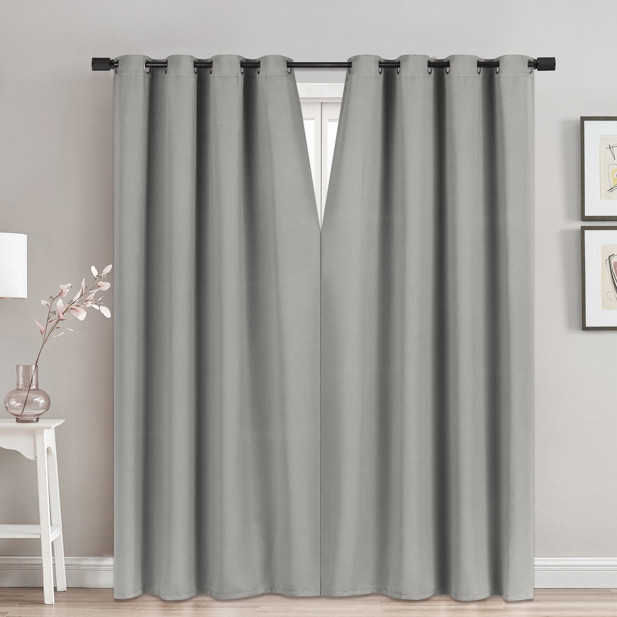 Magnetic Faux Linen Black Out Curtain, 52-in x 84-in.