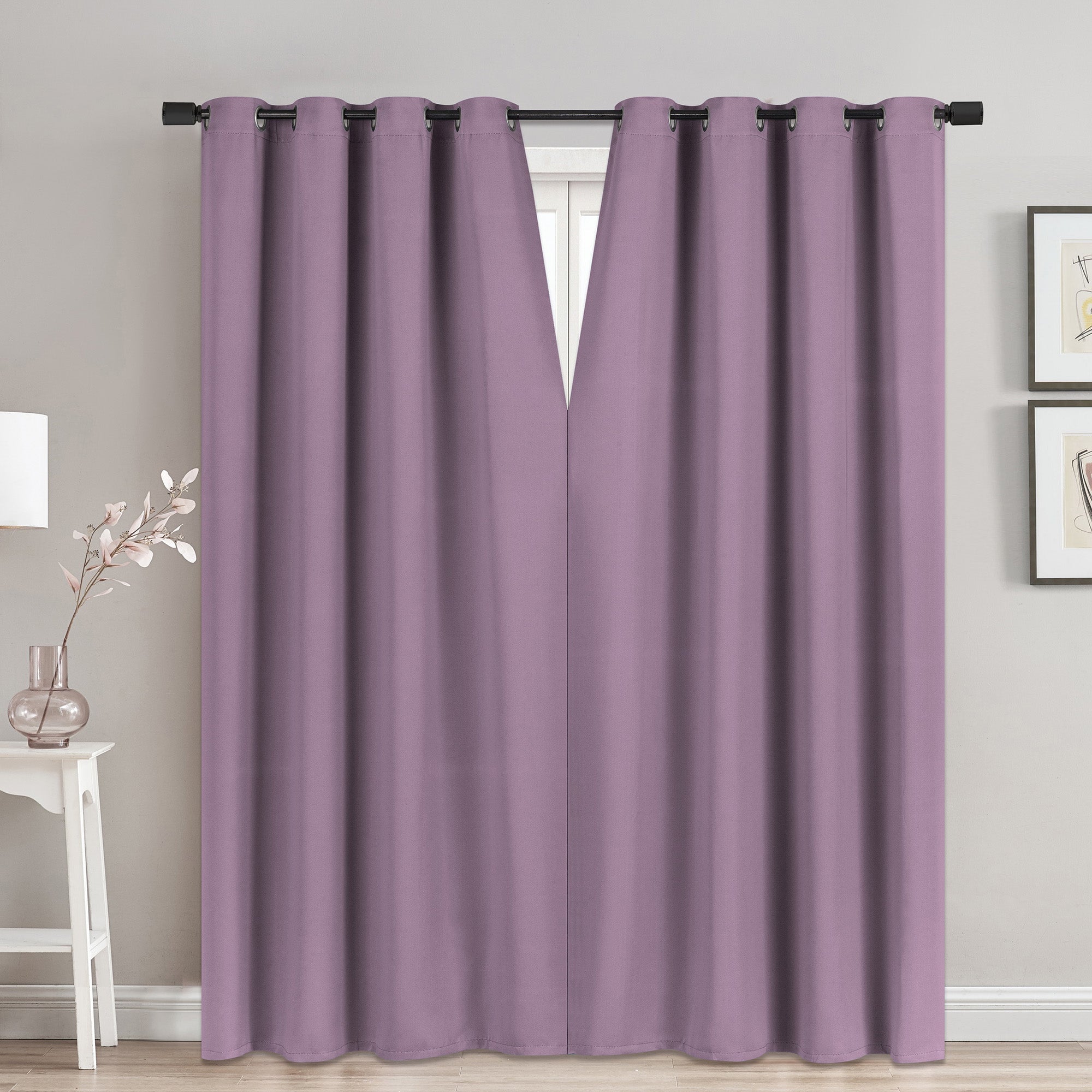 Magnetic Faux Linen Black Out Curtain, 52-in x 84-in.