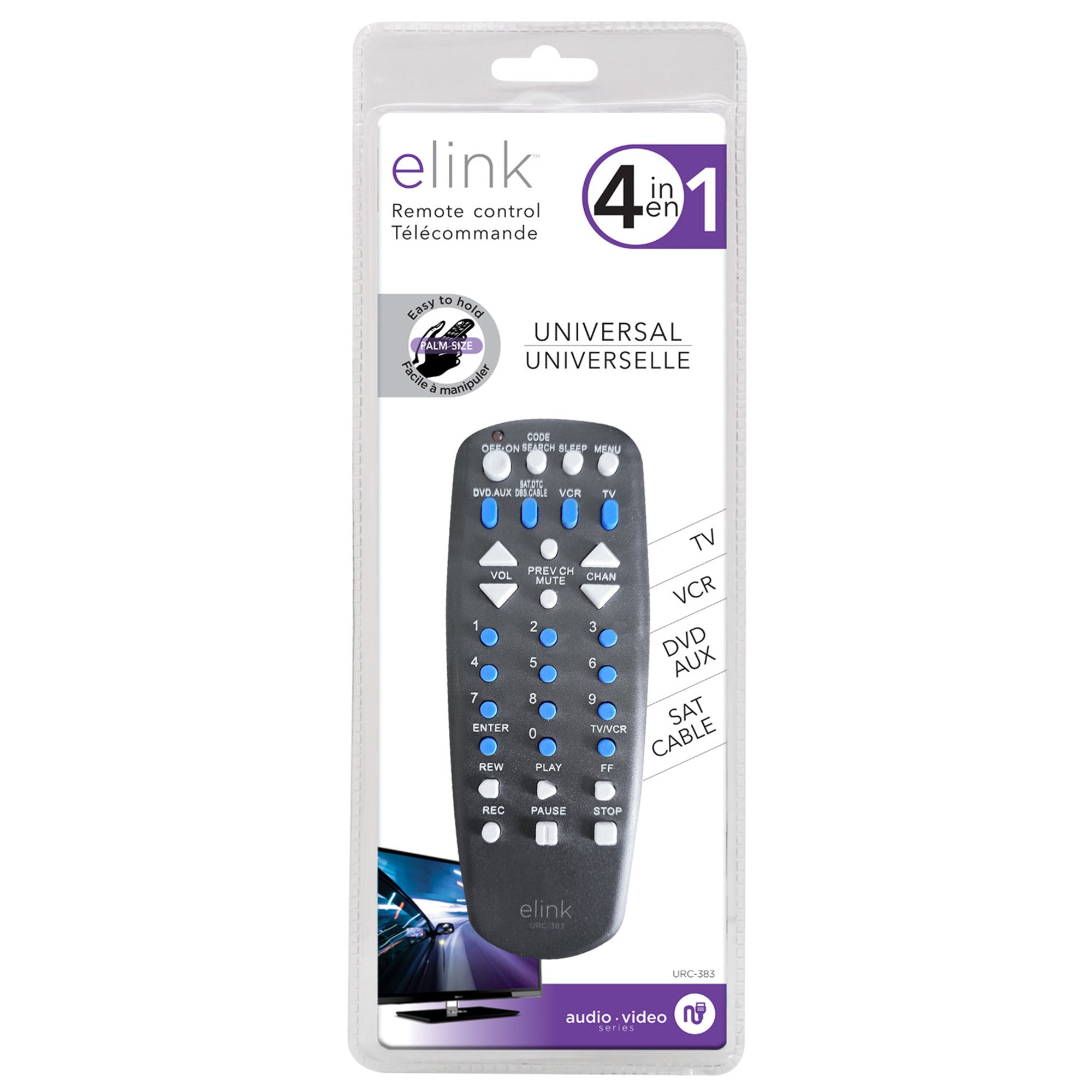 Télécommande universelle elink, noir