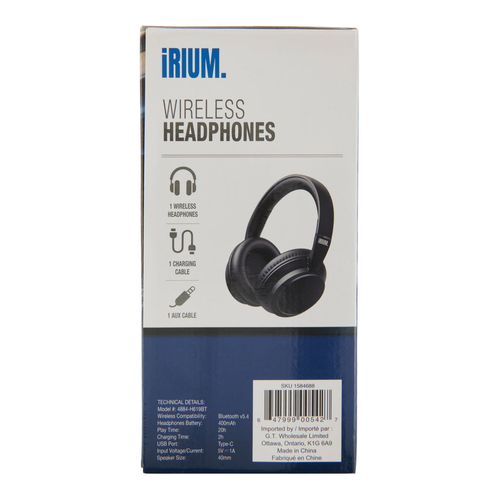Casque d’écoute supra-auriculaire sans fil, noir