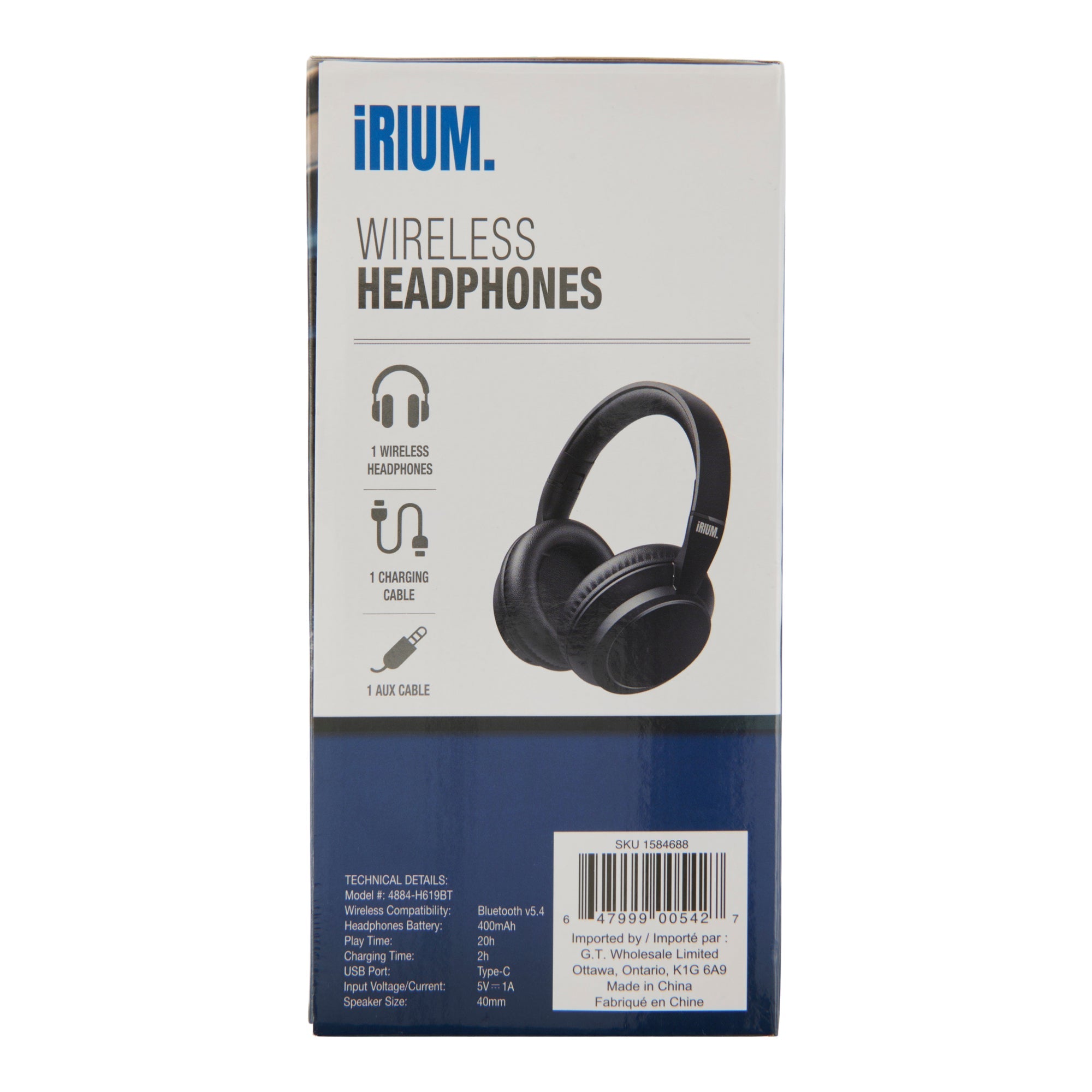 Casque d’écoute supra-auriculaire sans fil, noir