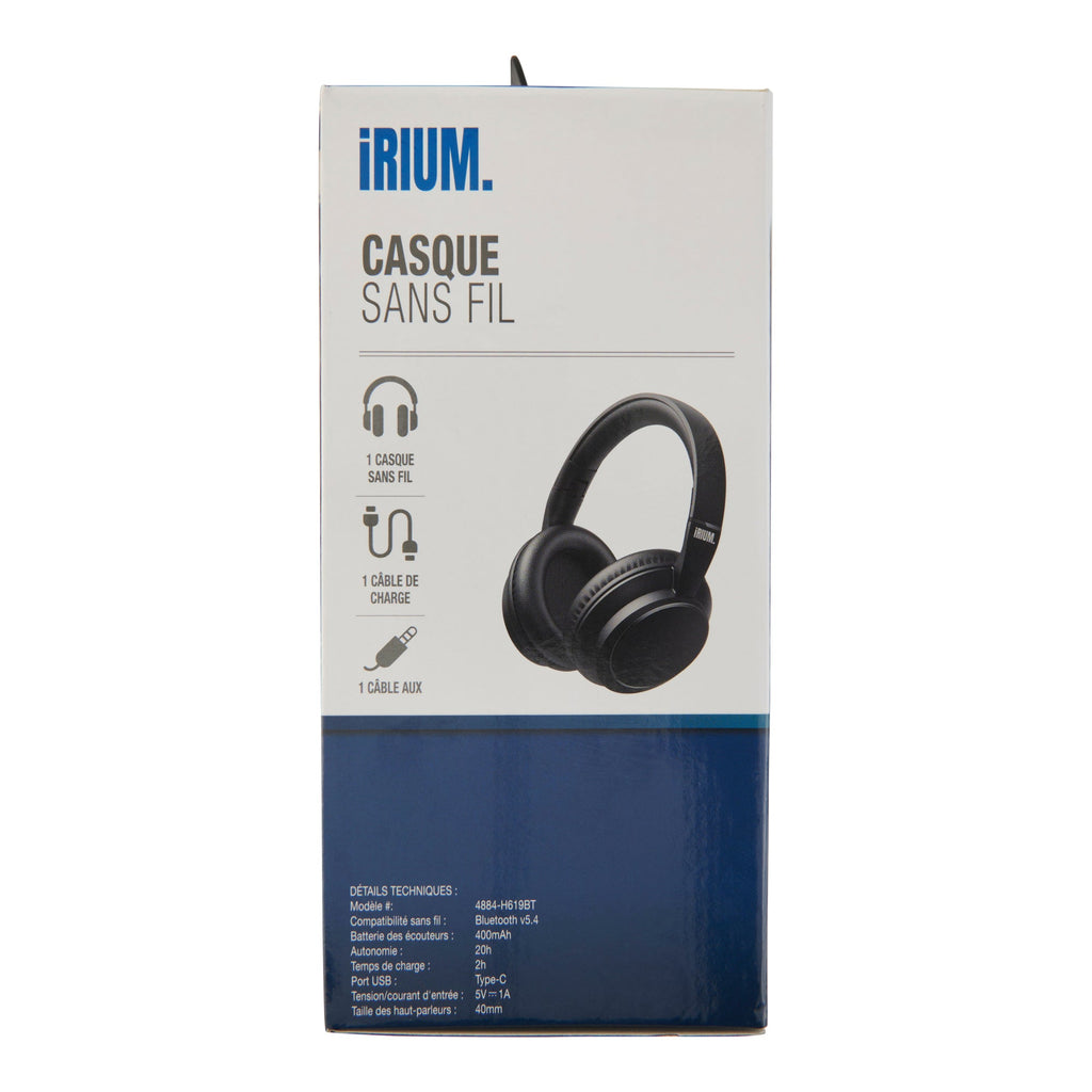 Casque d’écoute supra-auriculaire sans fil, noir