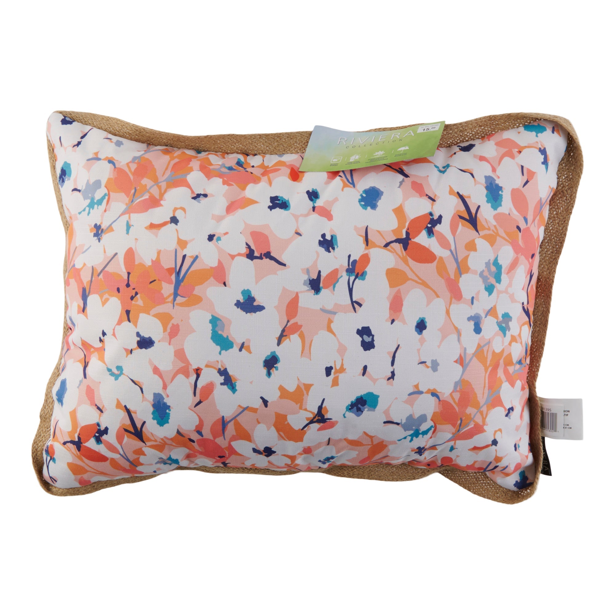 Outdoor Jute Trim Cushion, 14-in x 20-in.