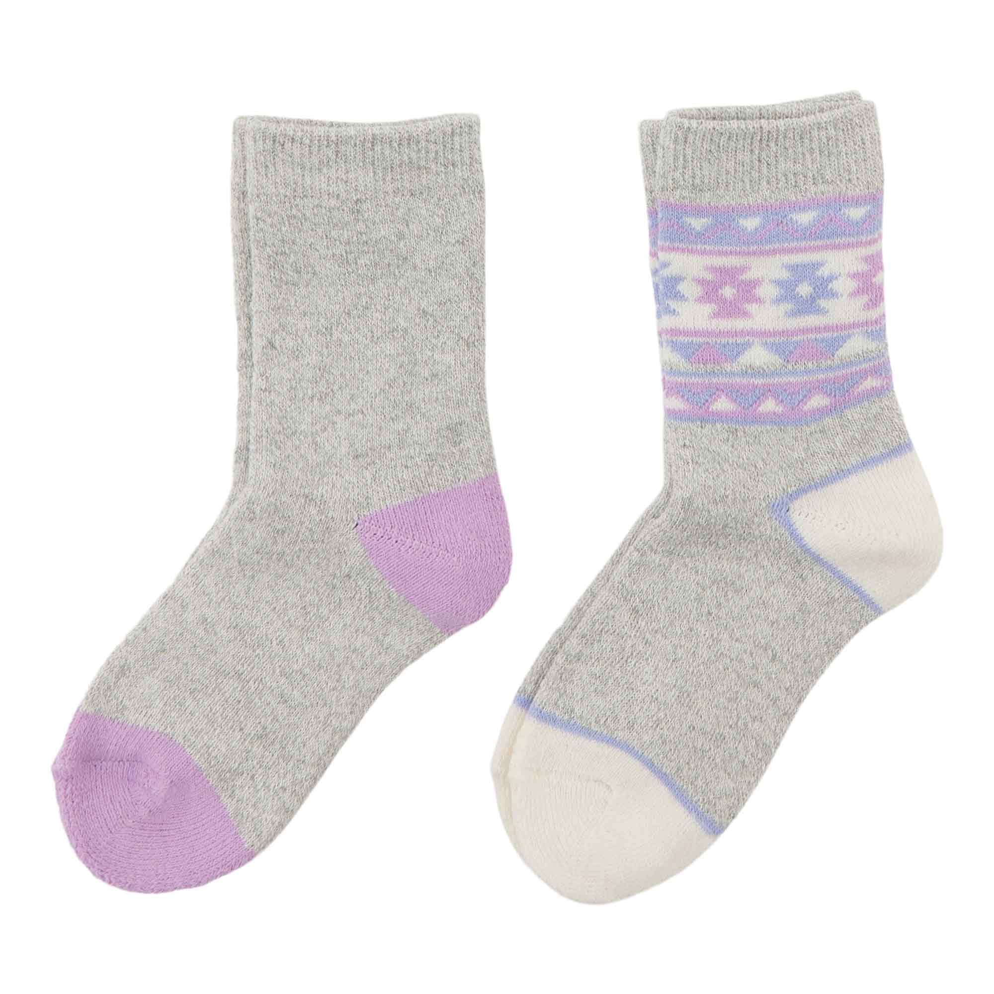 MONKEY BARS Toddler Girls' Printed Thermal Crew Socks, 2-Pack