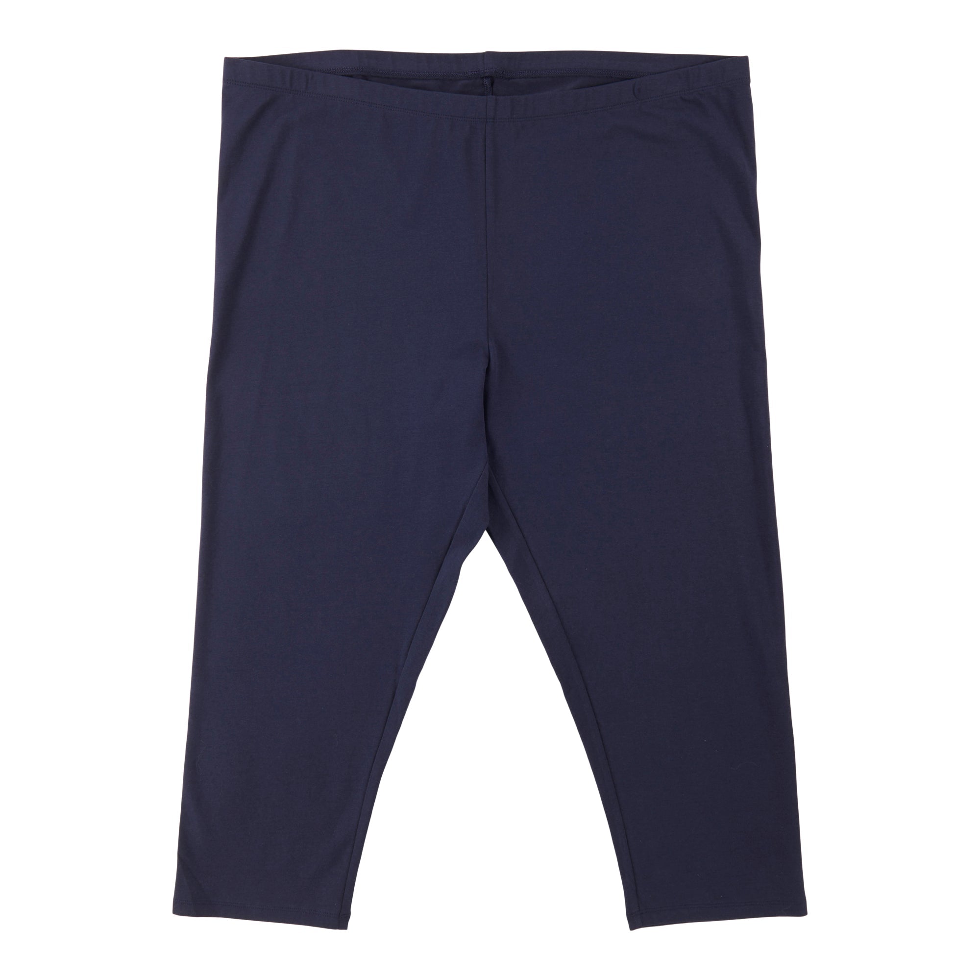 mySTYLE Women's Plus Navy Cotton Capri Leggings