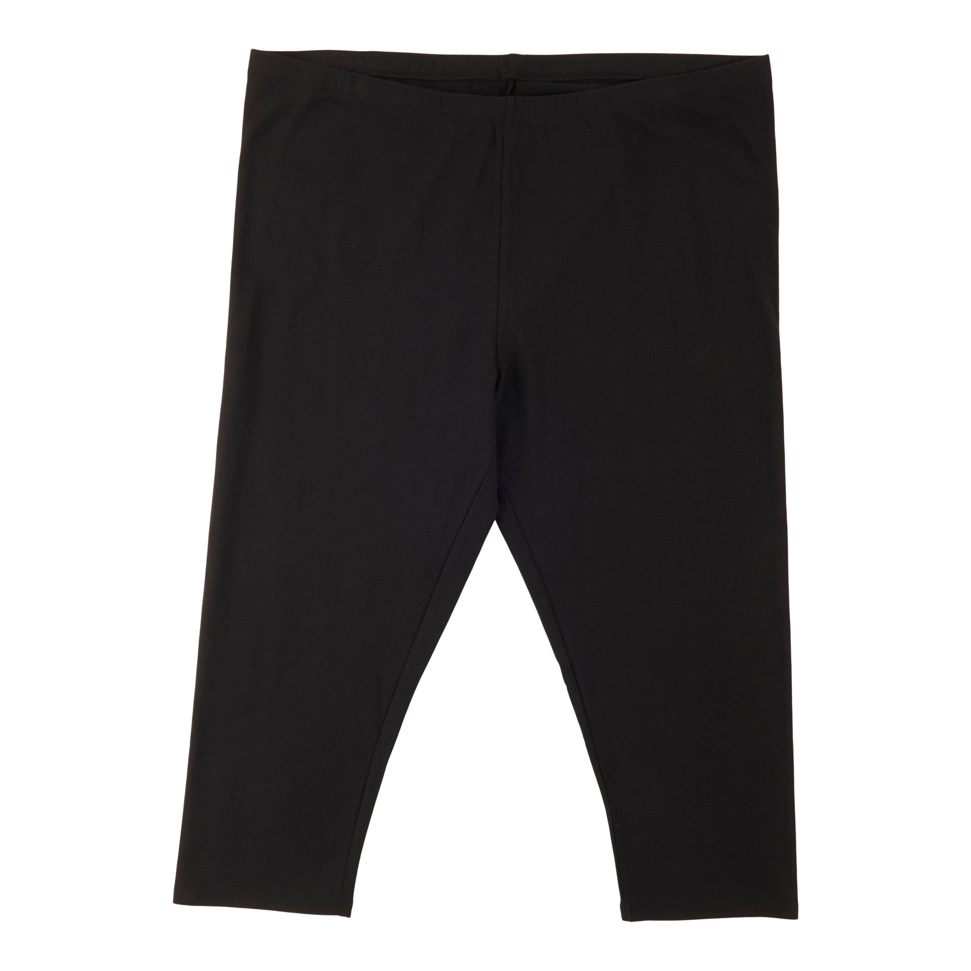 mySTYLE Women's Plus Black Cotton Capri Leggings