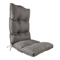 Coussin de dossier haut de luxe pour l'extérieur - 19 po x 44 po, gris