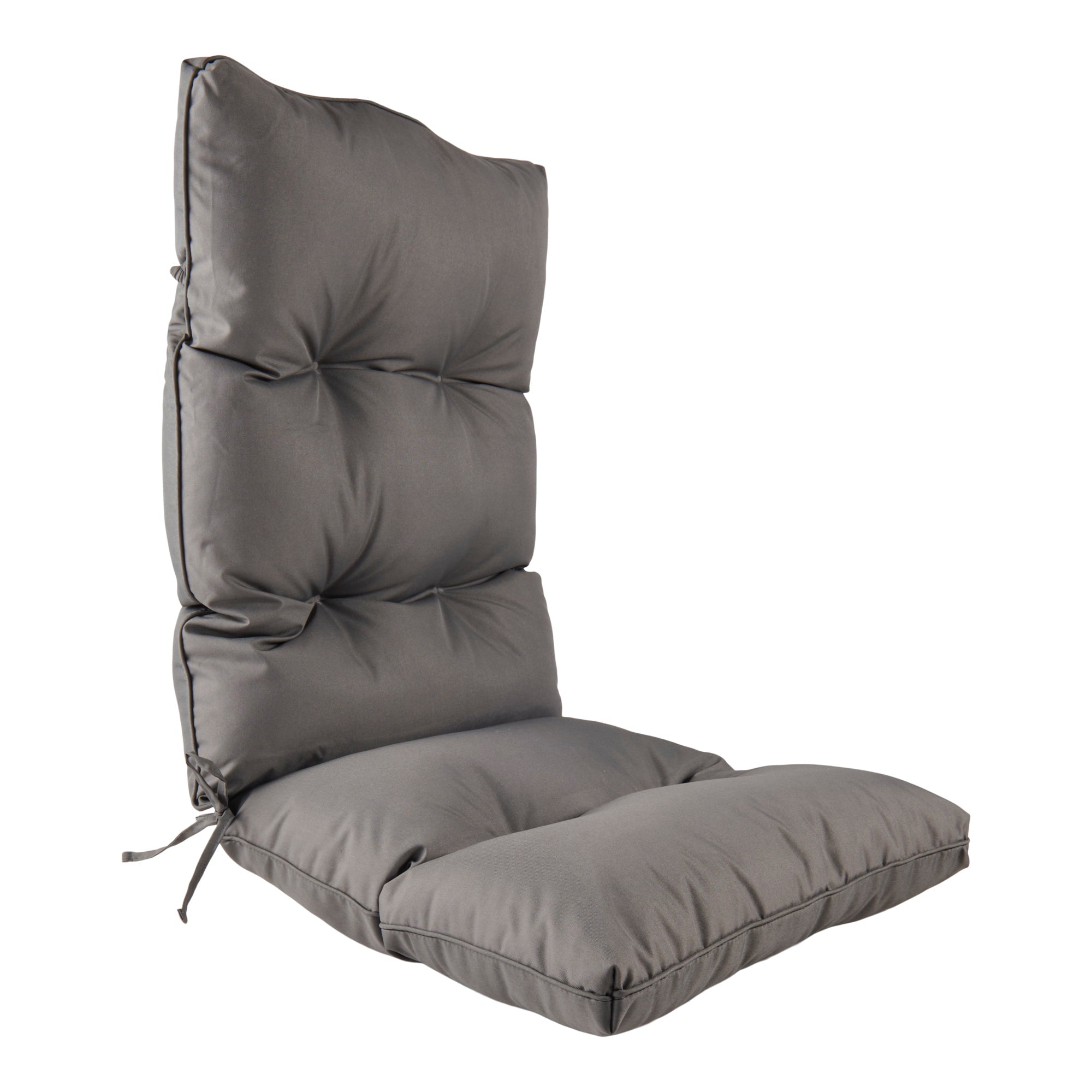Coussin de dossier haut de luxe pour l'extérieur - 19 po x 44 po, gris