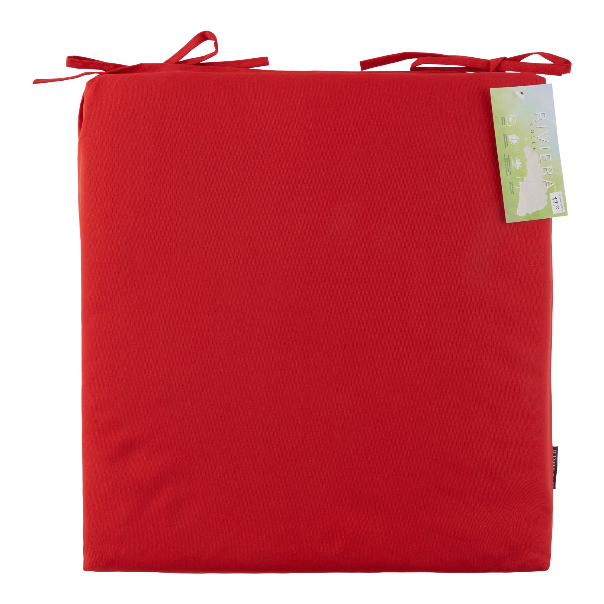 Coussin d’extérieur de couleur unie à double usage avec attaches, 17,8 po x 19 po