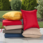 Dual-Use Solid Outdoor Cushion with Ties, 17.8-in x 19-in.