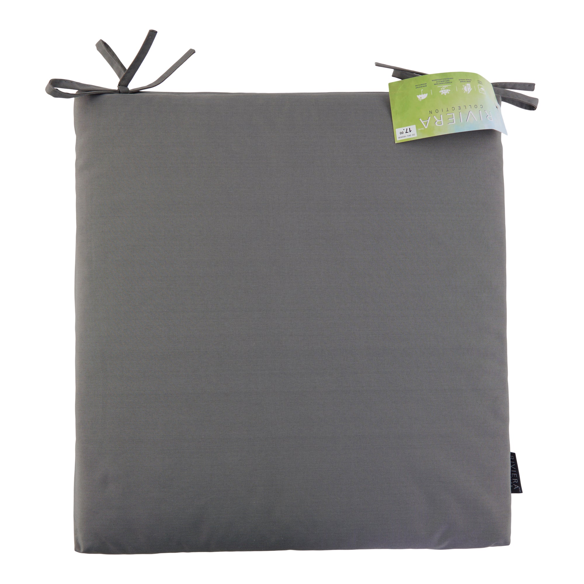 Coussin d’extérieur de couleur unie à double usage avec attaches, 17,8 po x 19 po