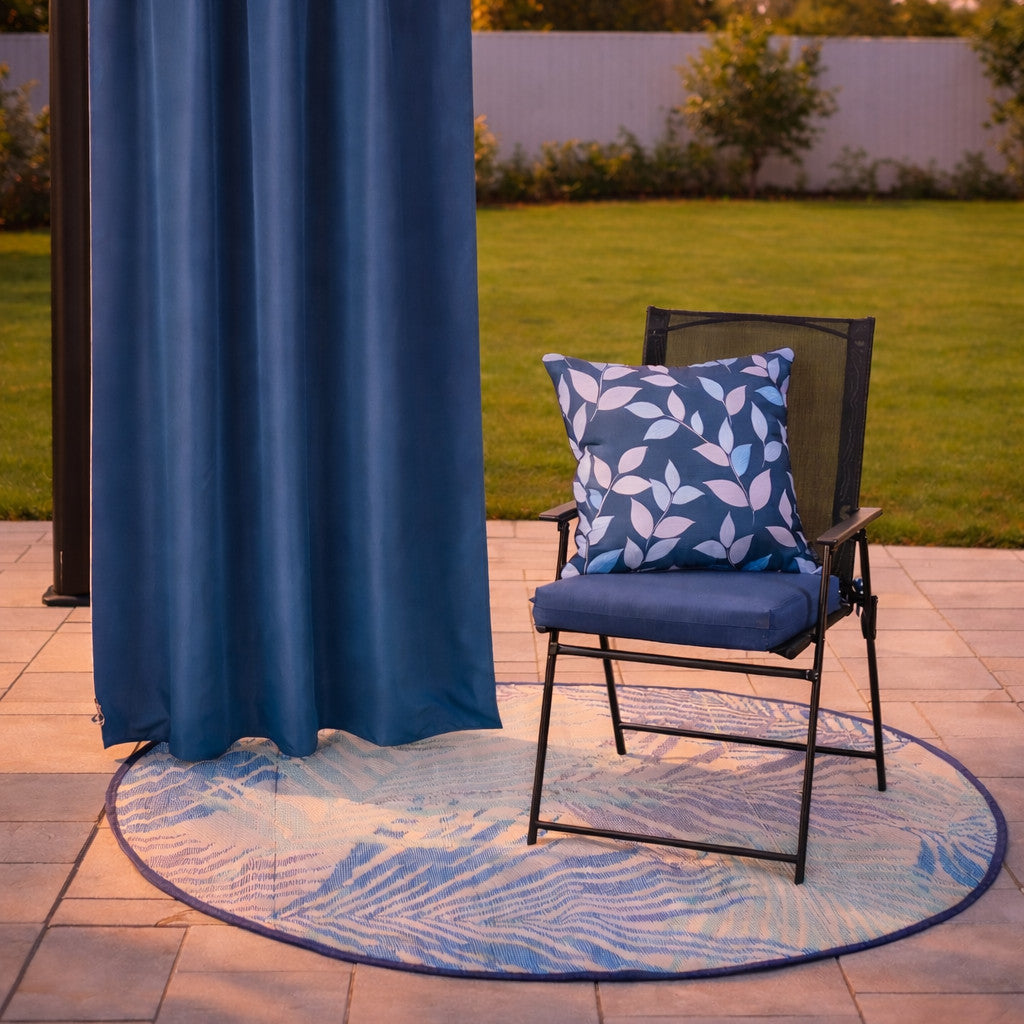 Ensemble de coussins pour chaise d'extérieur, marine/floral, 18 po x 19 po x 3 po, 2 pièces