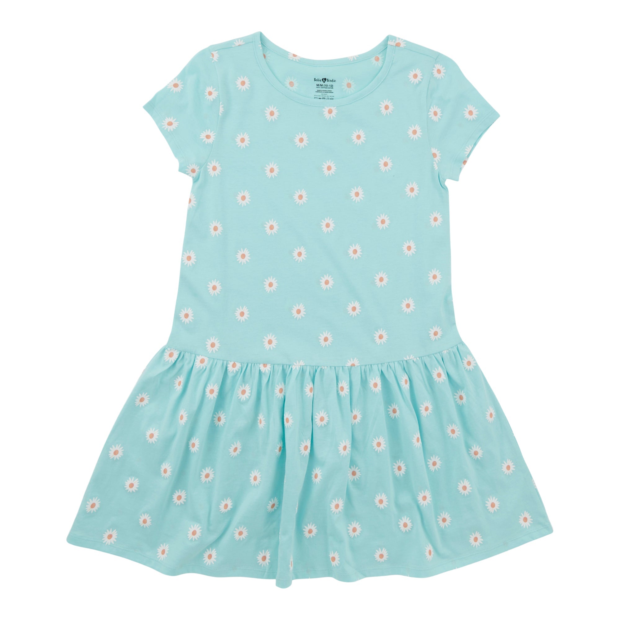 BELLA & BIRDIE Girls' Rainbow Fun Printed Short Sleeve Dress