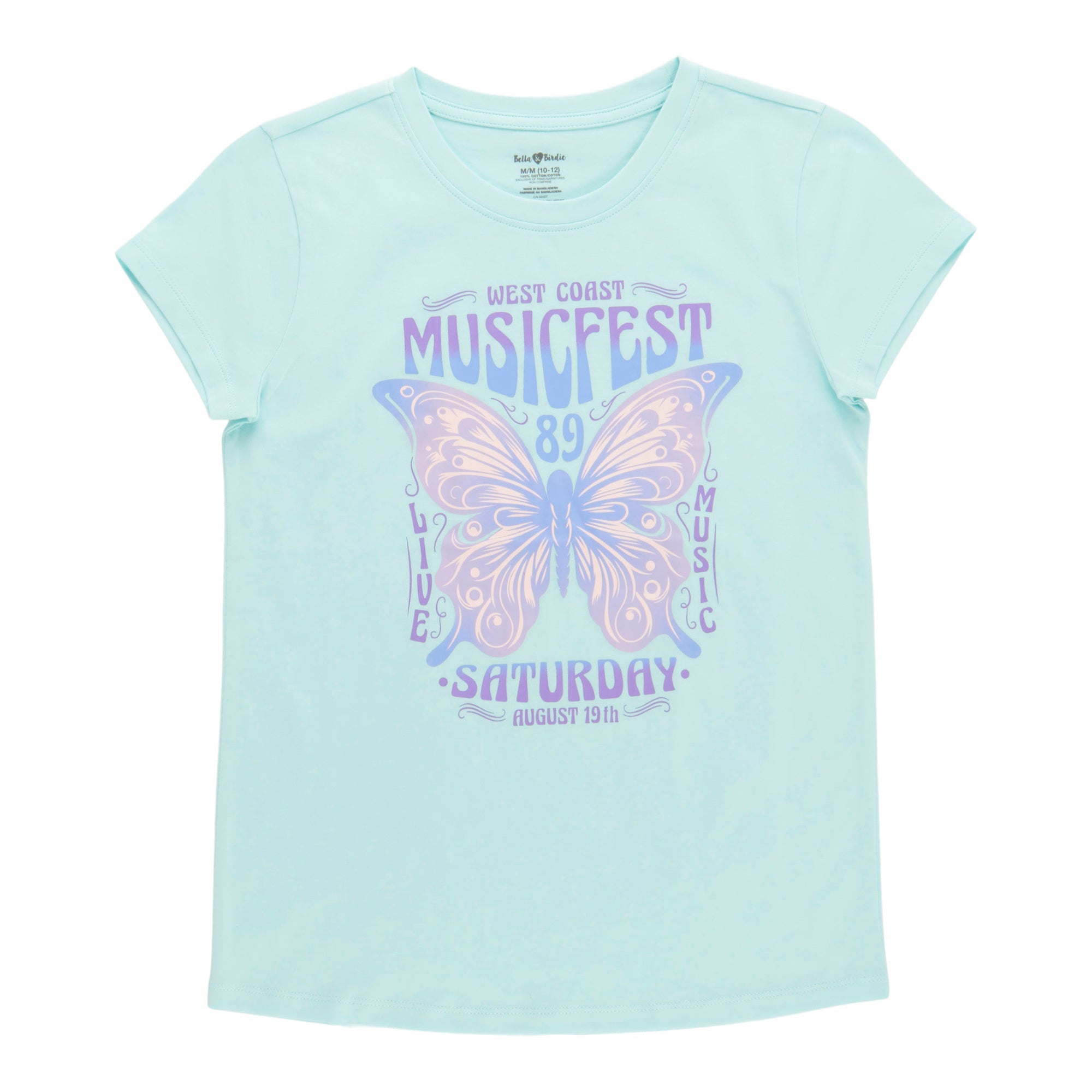 BELLA & BIRDIE Girls' Day Dreamer Printed Short Sleeve T-Shirt