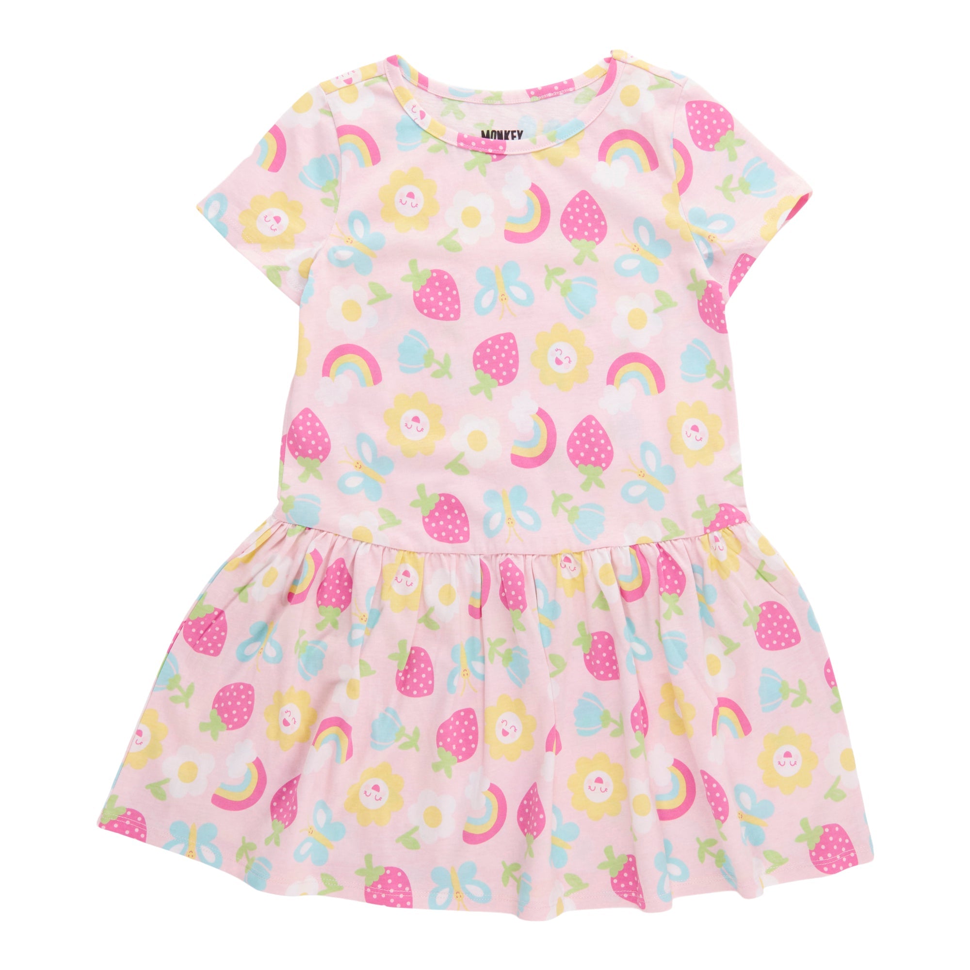 MONKEY BARS Toddler Girls' Day Dreamer Printed Short Sleeve Dress