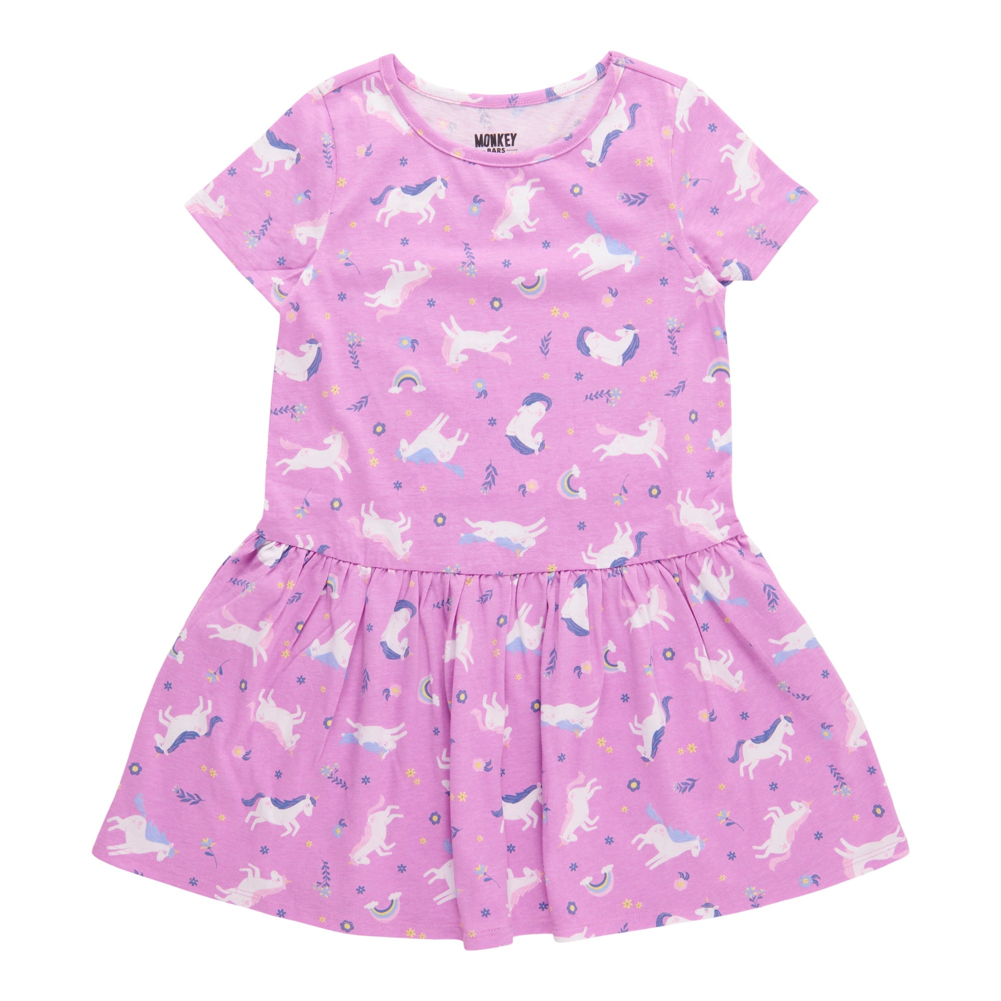 MONKEY BARS Toddler Girls' Day Dreamer Printed Short Sleeve Dress