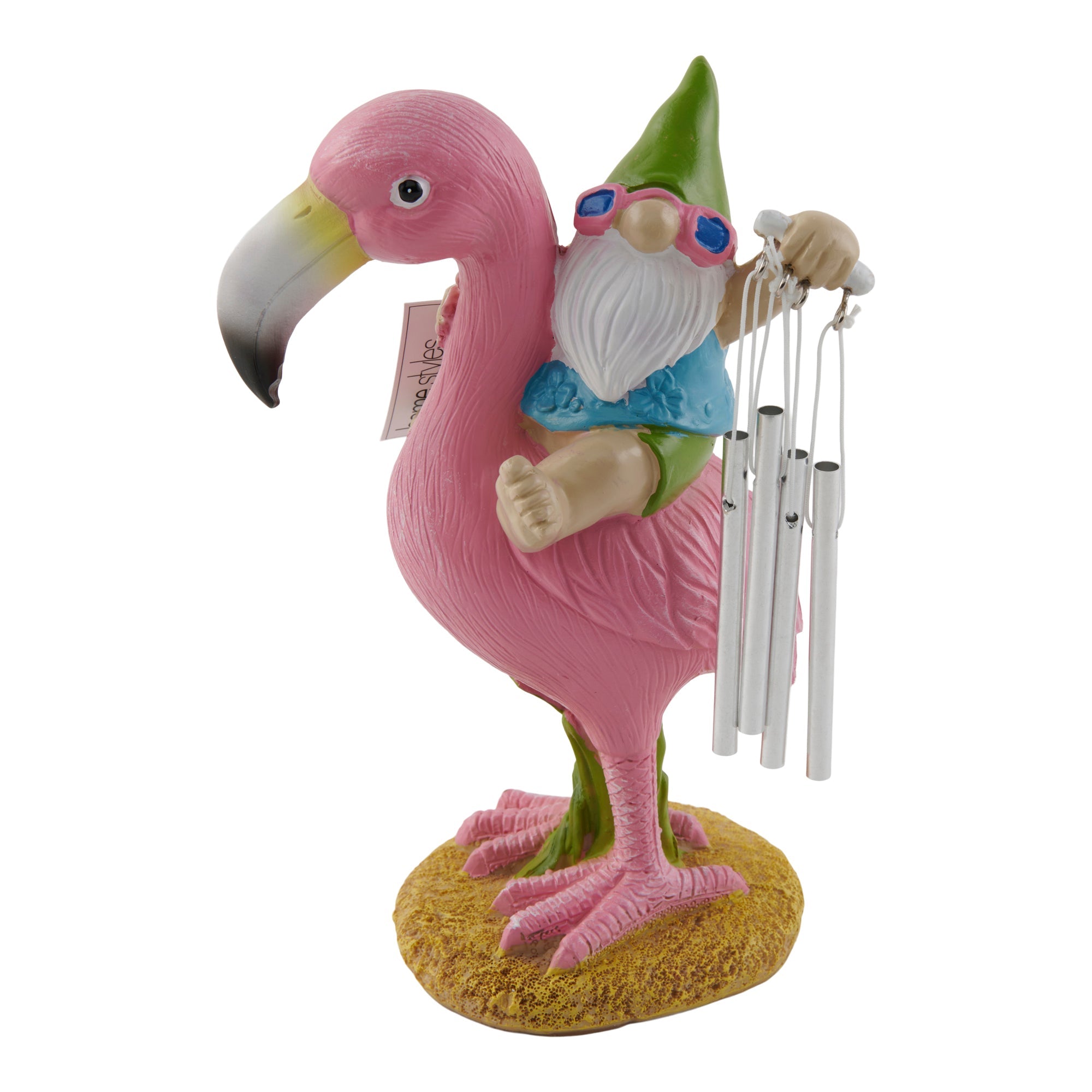 Carillon flamant rose HomeStyles, 4 po x 3,5 po x 9 po