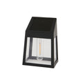 Solar Powered Filament Wall Light, Black, 3.7-in x 2.6-in x 5-in.