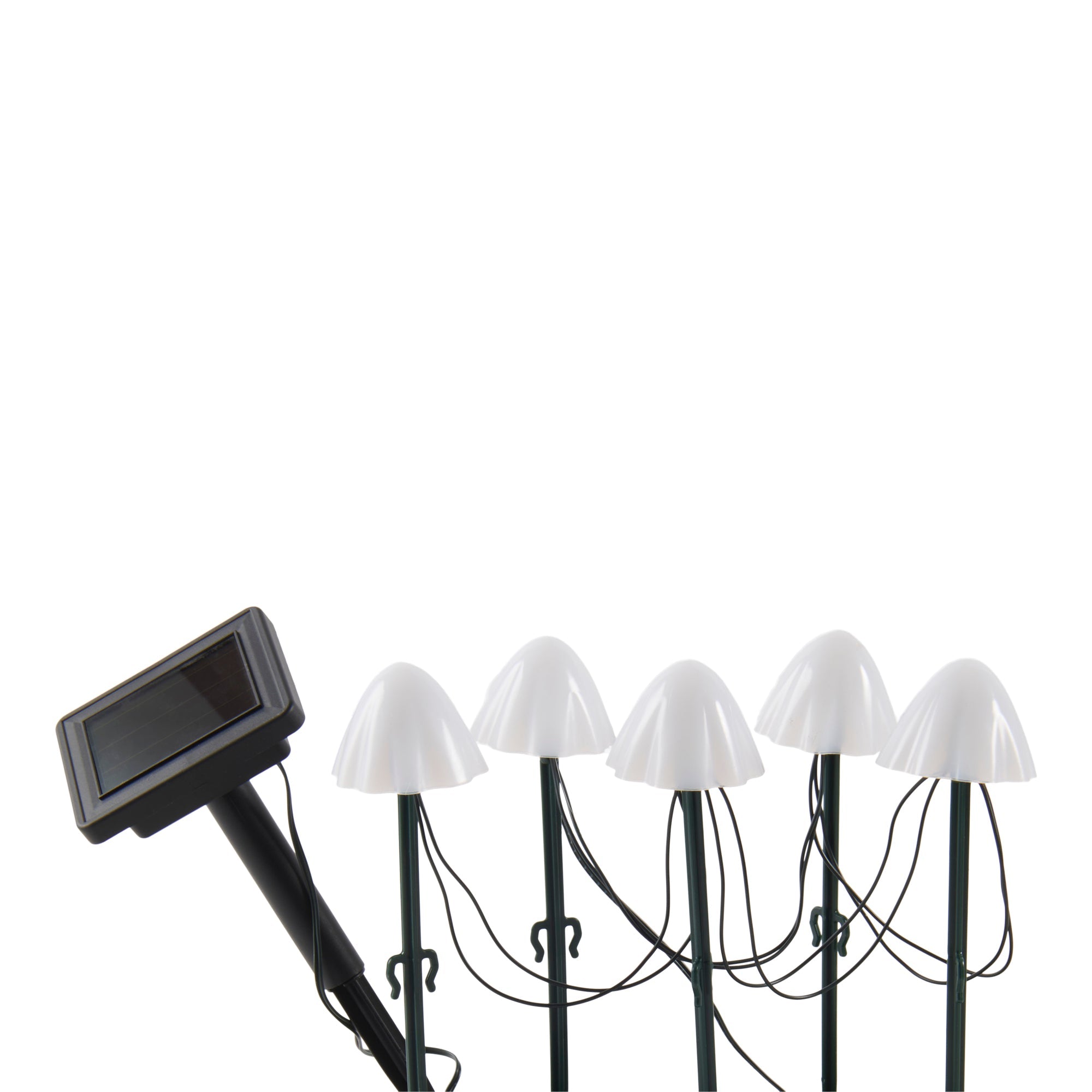 Solar LED Mushroom Stake Lights, 8-in, 5 Pack