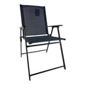 Patio Sling Folding Chair, Blue, 22-in x 25-in x 37-in.