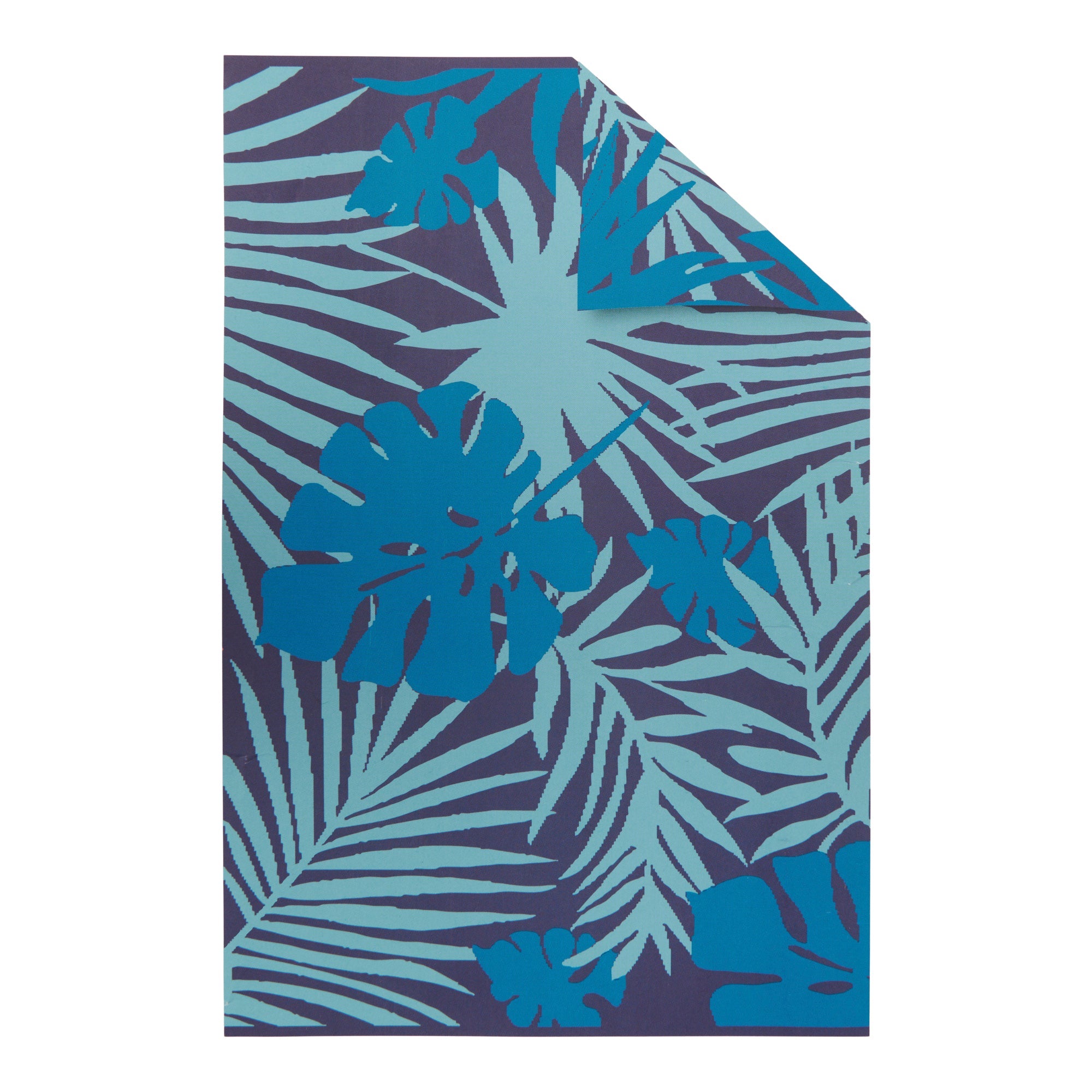 Outdoor Rug, Tropical Leaves, 5-ft x 7-ft