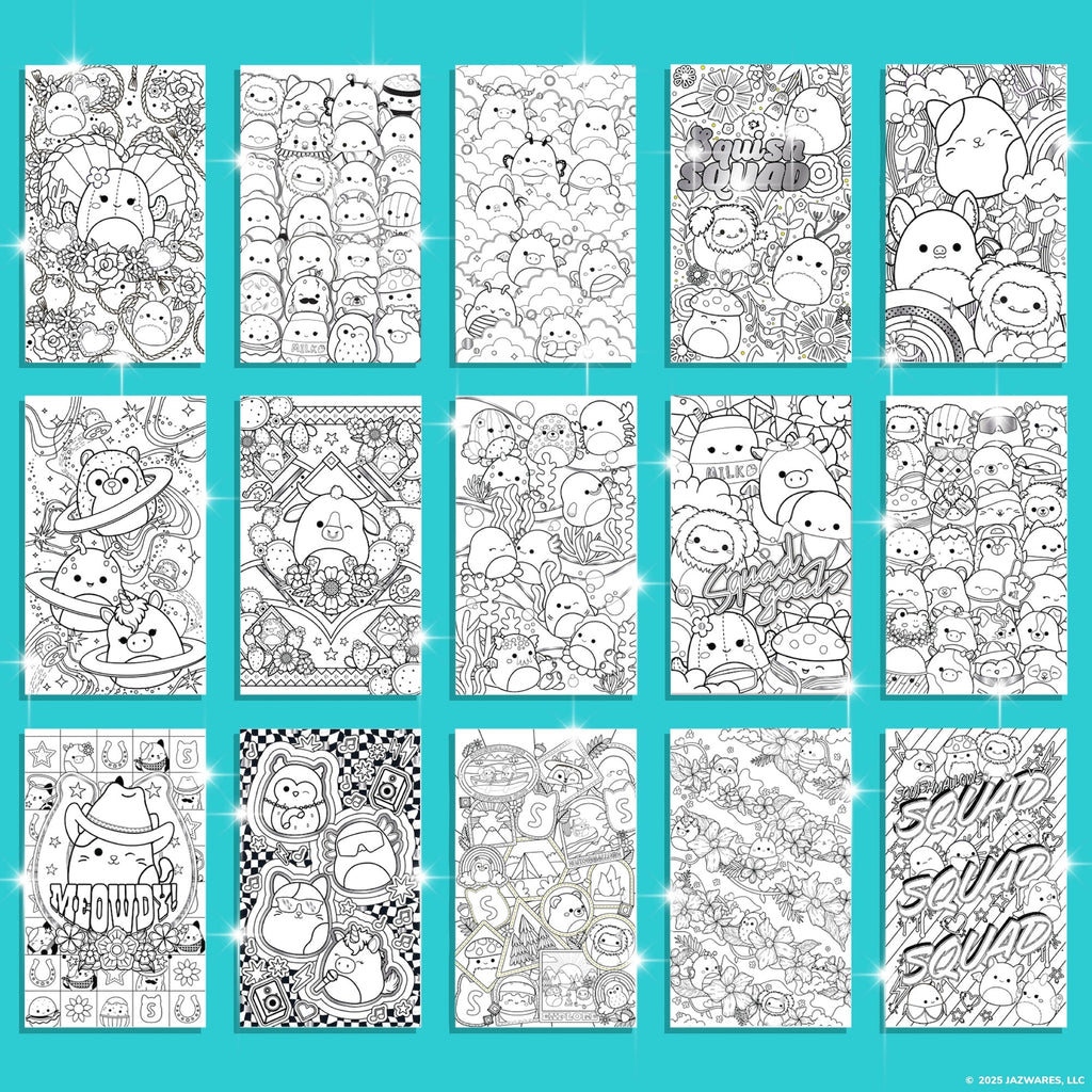 Squishmallows Colour & Sketch Set. 30 Page, 5.75 in. x 9.5 in.