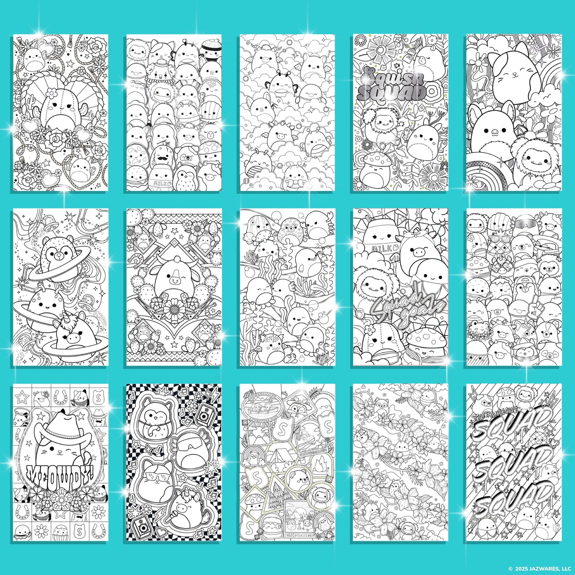 Squishmallows Colour & Sketch Set. 30 Page, 5.75 in. x 9.5 in.