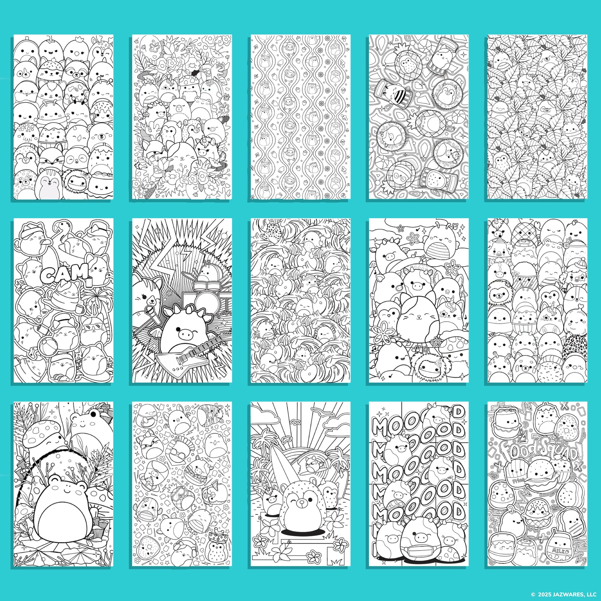 Squishmallows Colour & Sketch Set. 30 Page, 5.75 in. x 9.5 in.